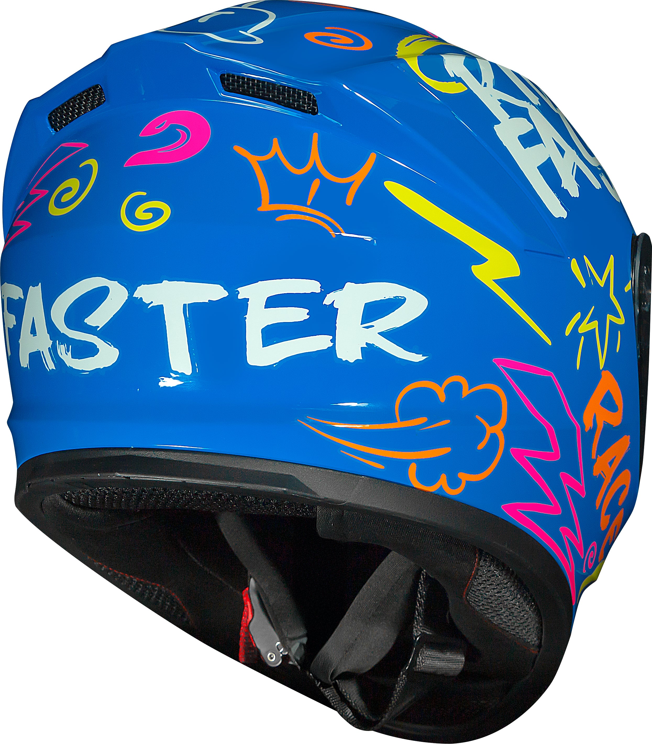 Capacete Race Tech Hit Faster Azul Amarelo