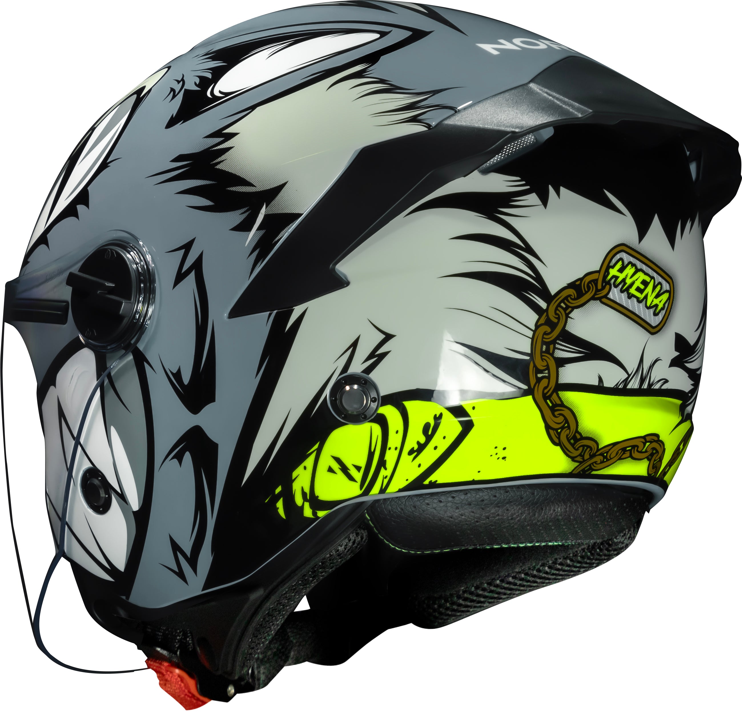 Capacete Norisk Neo Hyena Cinza Branco