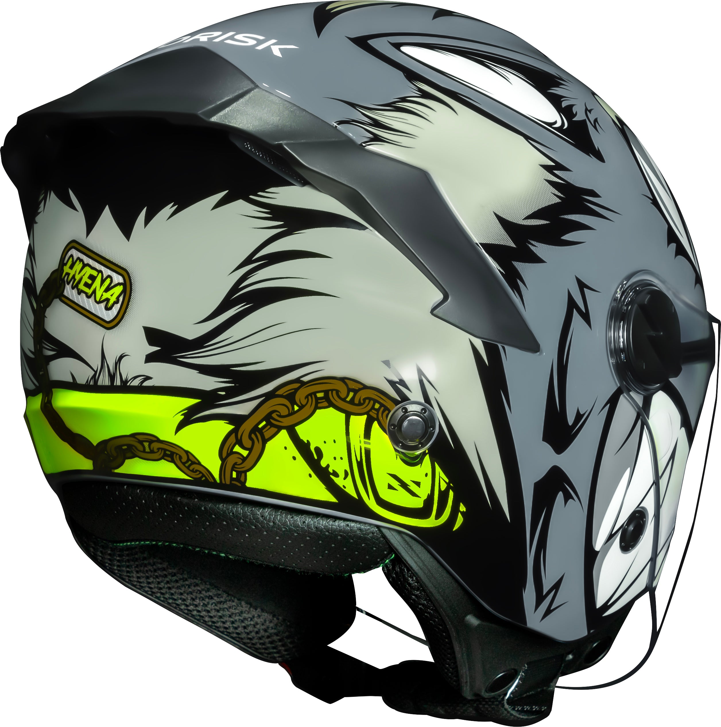 Capacete Norisk Neo Hyena Cinza Branco