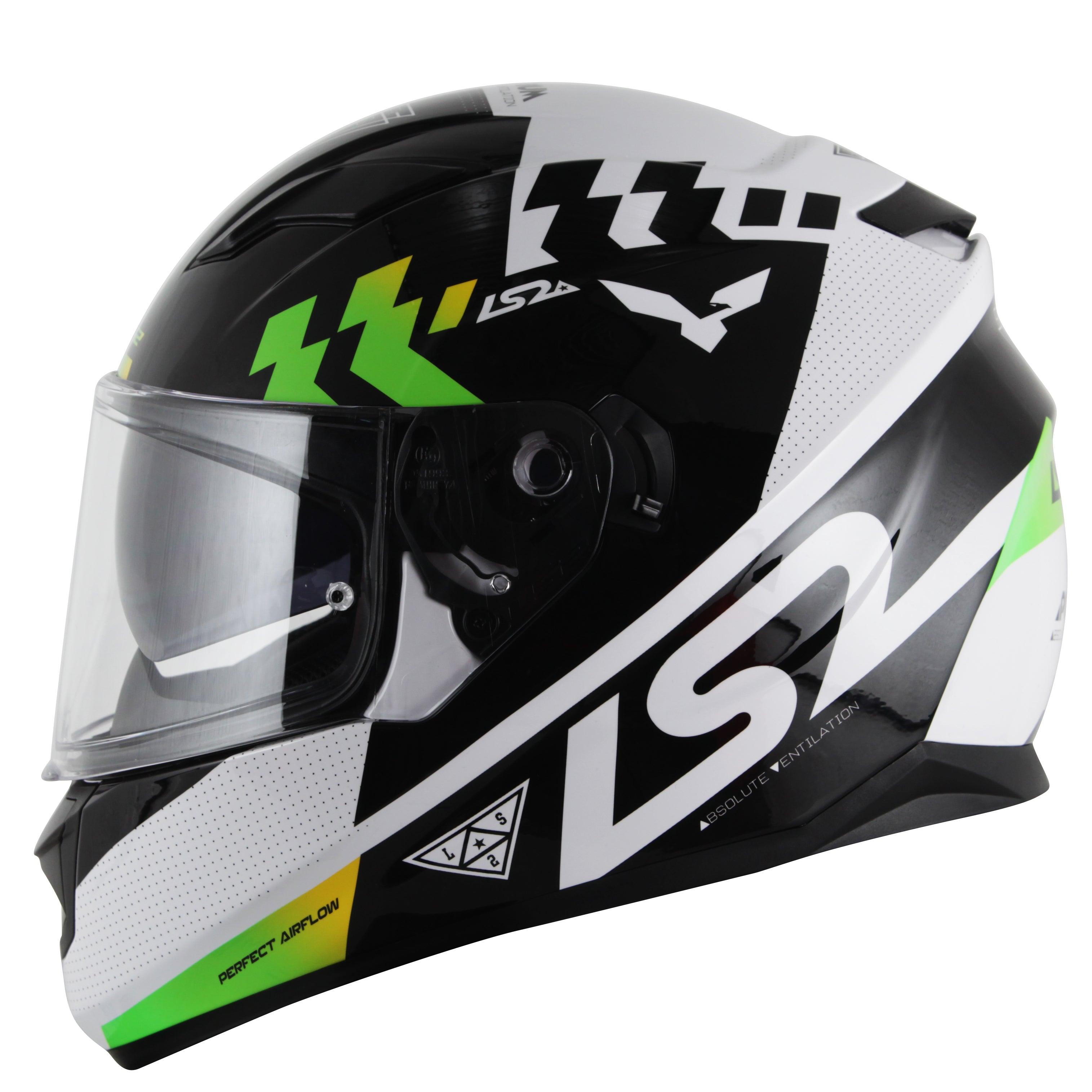 Capacete Ls2 Ff320 Stream Podium Branco Preto Verde