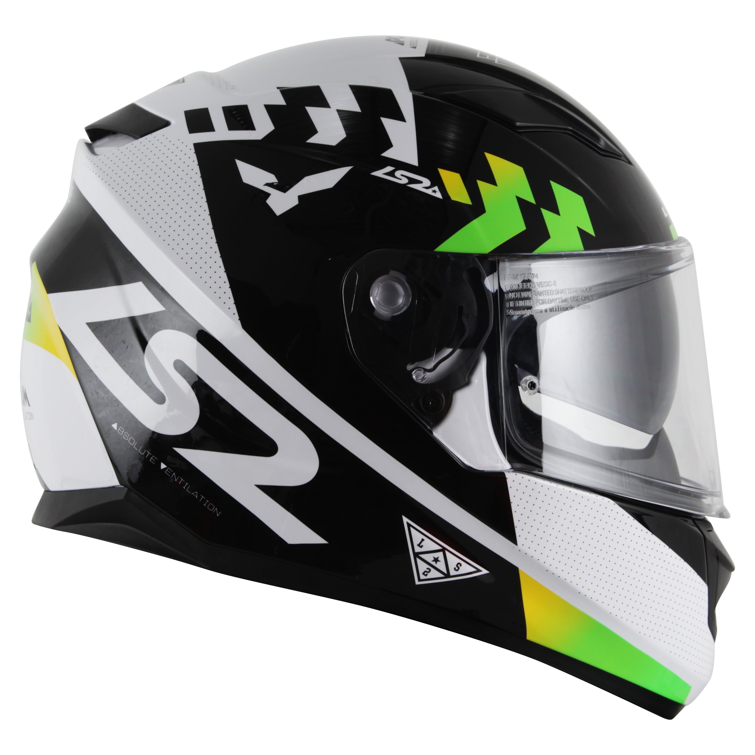 Capacete Ls2 Ff320 Stream Podium Branco Preto Verde