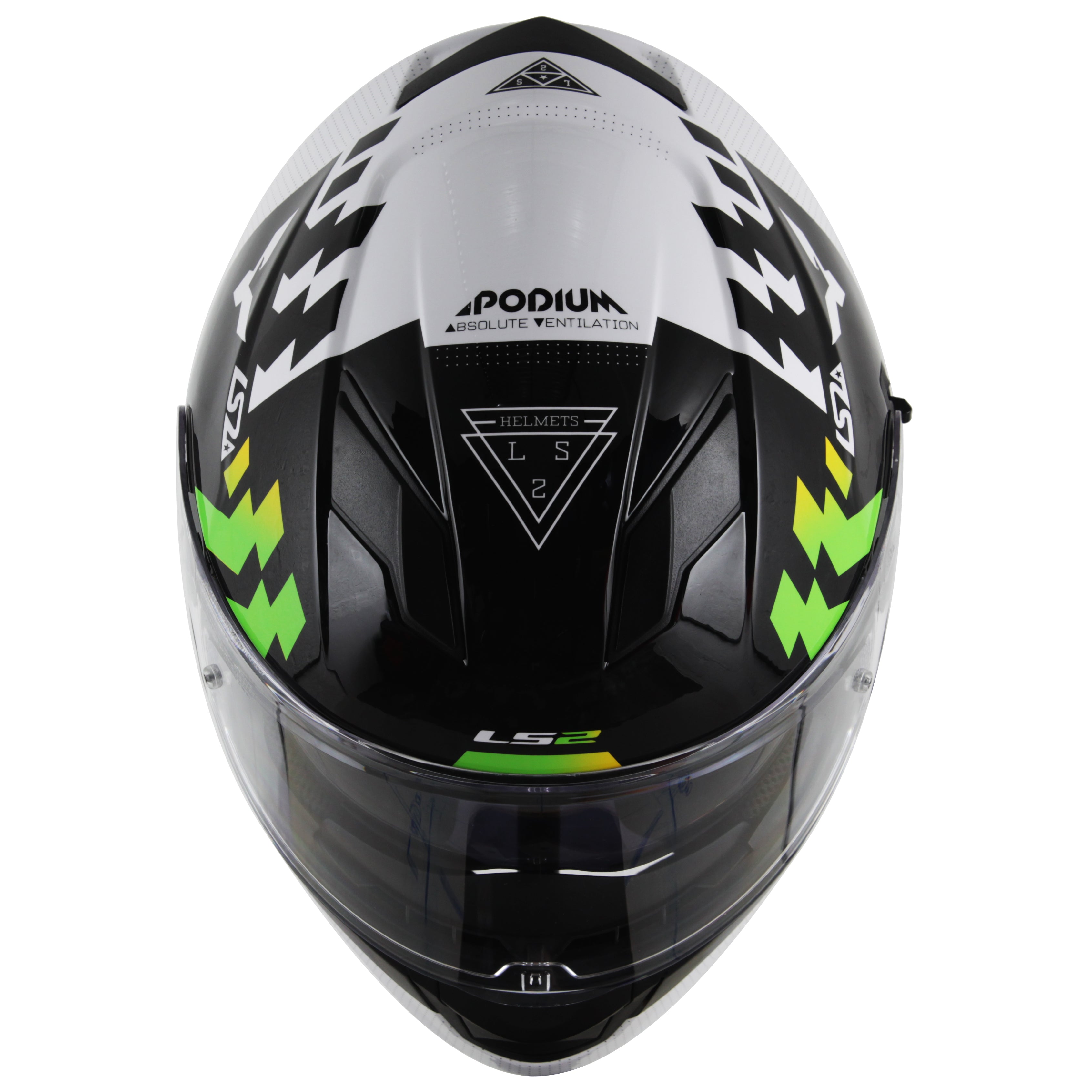 Capacete Ls2 Ff320 Stream Podium Branco Preto Verde