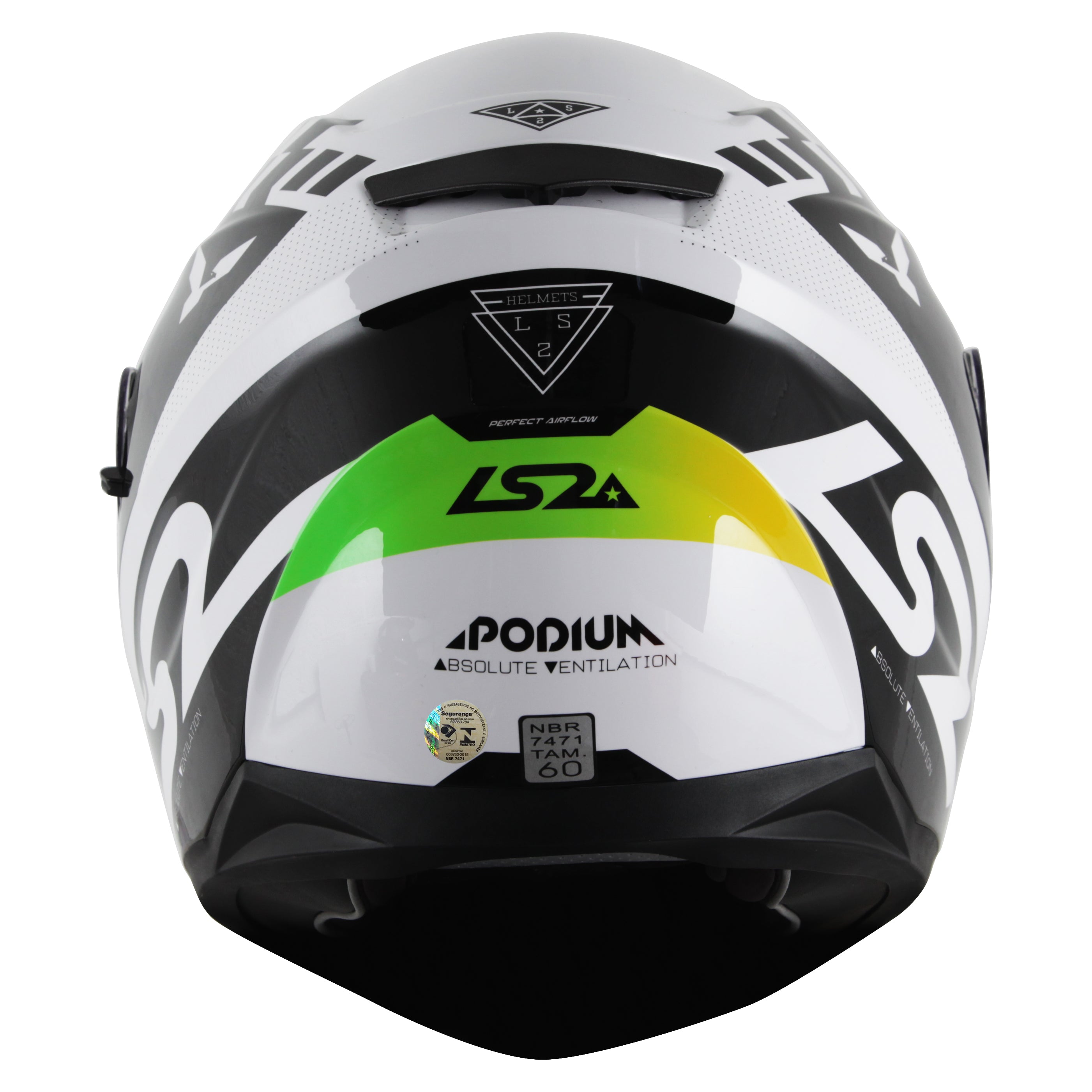 Capacete Ls2 Ff320 Stream Podium Branco Preto Verde