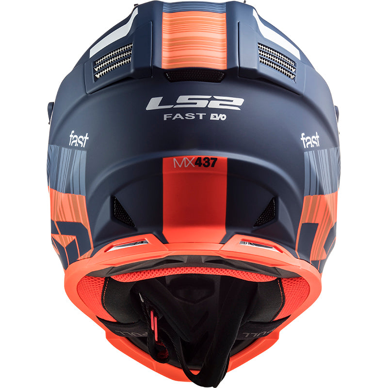 Capacete Ls2 mx437 Fast Evo Xcode Matte Laranja Flourescente