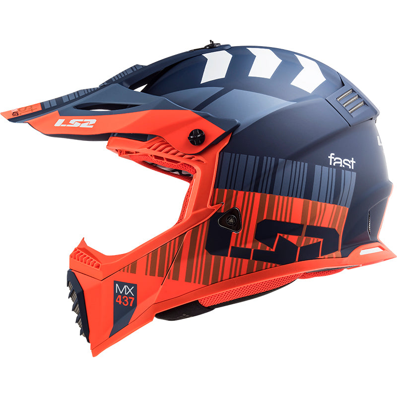 Capacete Ls2 mx437 Fast Evo Xcode Matte Laranja Flourescente