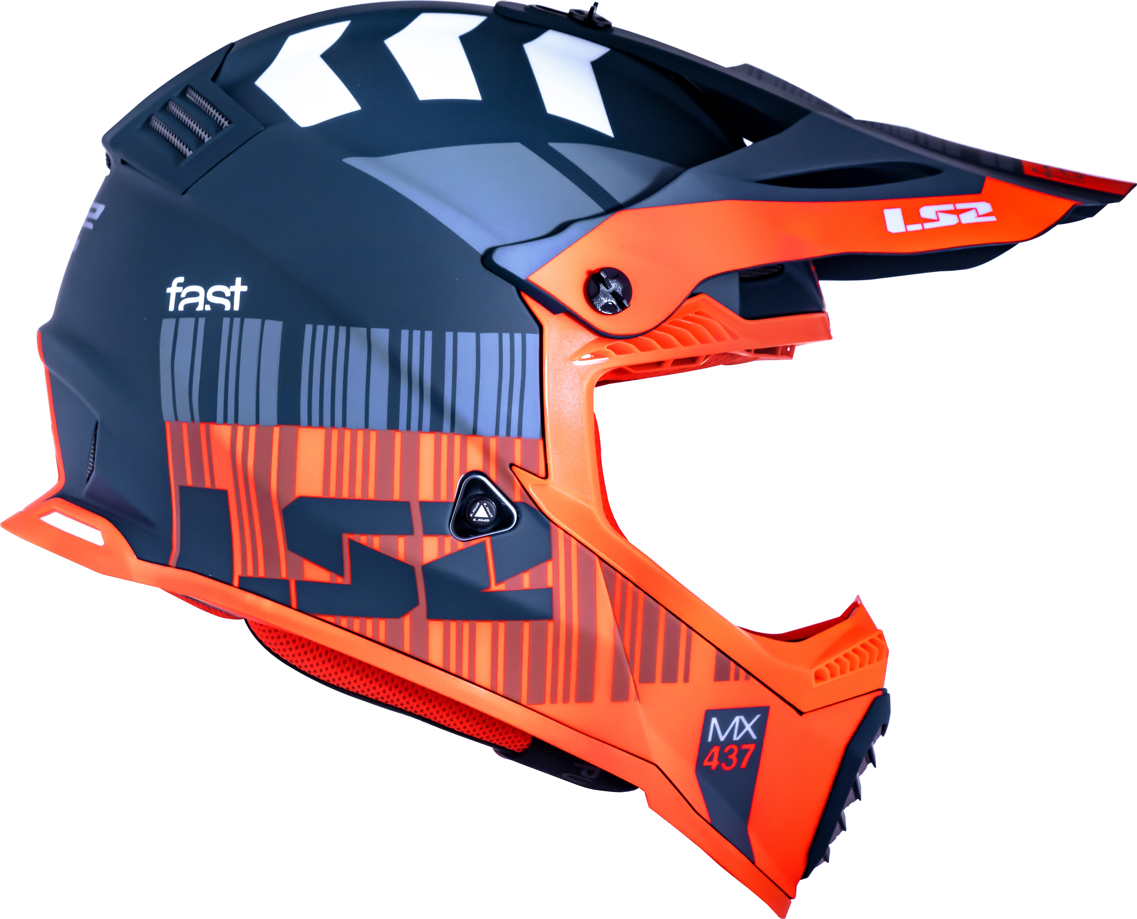 Capacete Ls2 mx437 Fast Evo Xcode Matte Laranja Flourescente