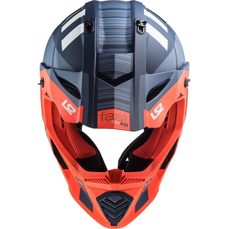 Capacete Ls2 mx437 Fast Evo Xcode Matte Laranja Flourescente