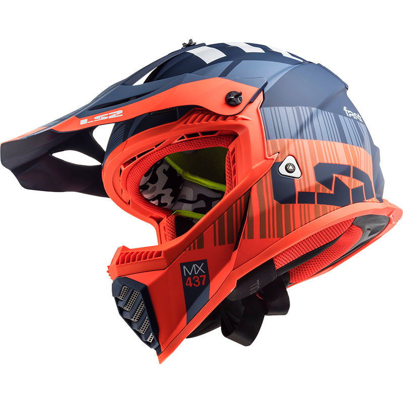 Capacete Ls2 mx437 Fast Evo Xcode Matte Laranja Flourescente