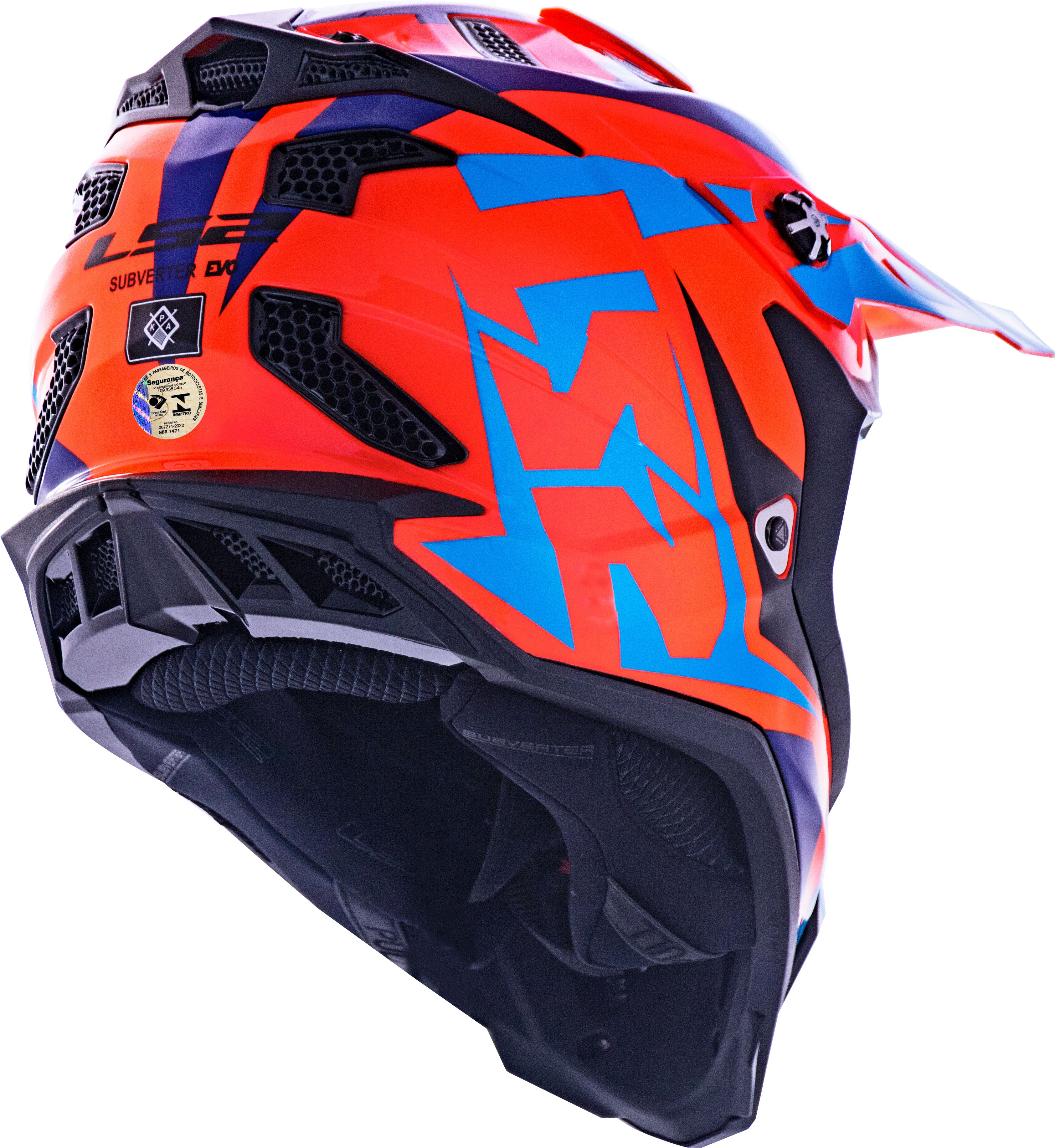 Capacete Ls2 mx700 Subverter Evo Nimble Preto Azul Laranja