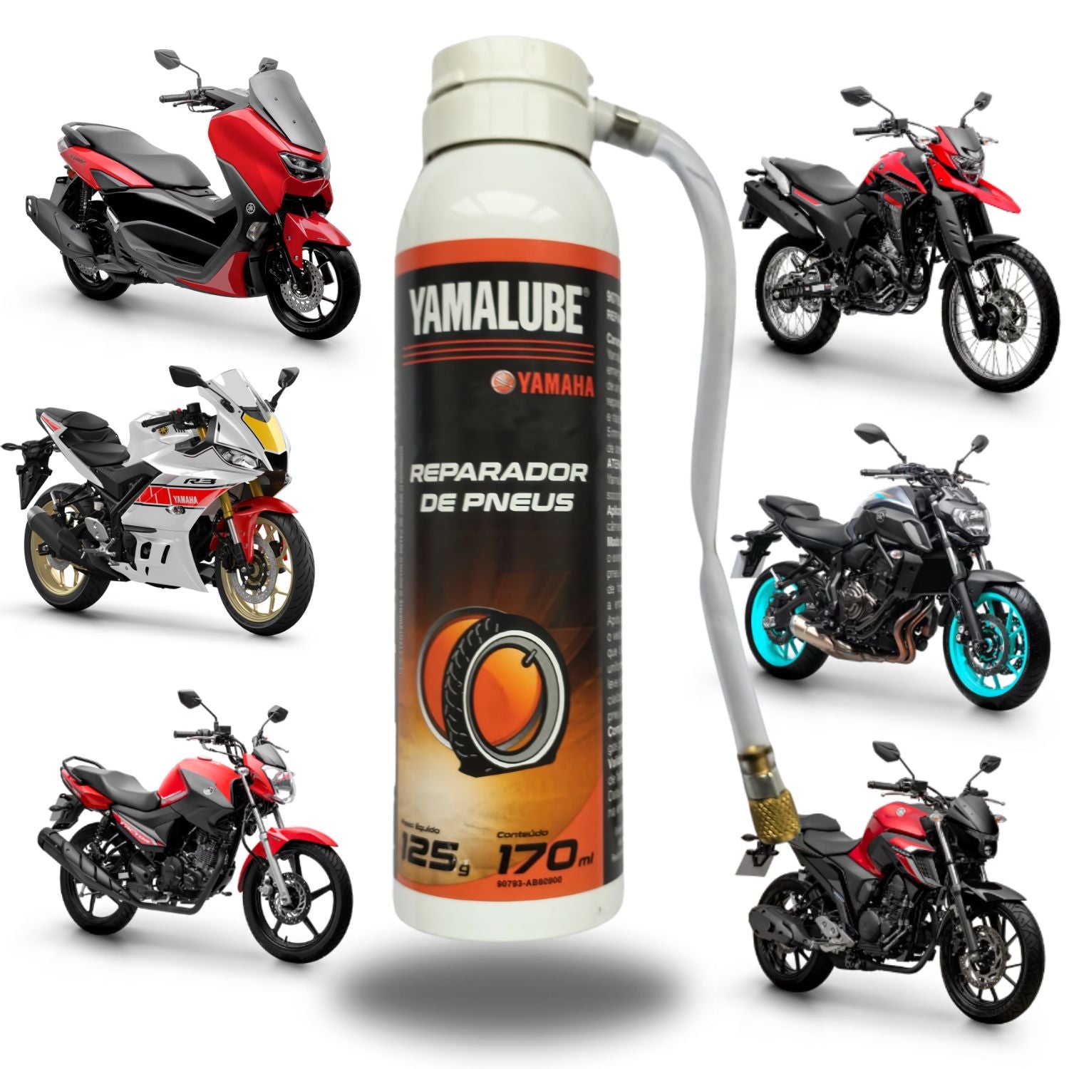 REPARADOR DE PNEU FURADO BASE LÁTEX ORIGINAL YAMALUBE 170ML