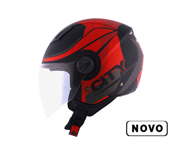 Capacete Norisk Orion City Matt Preto Vermelho