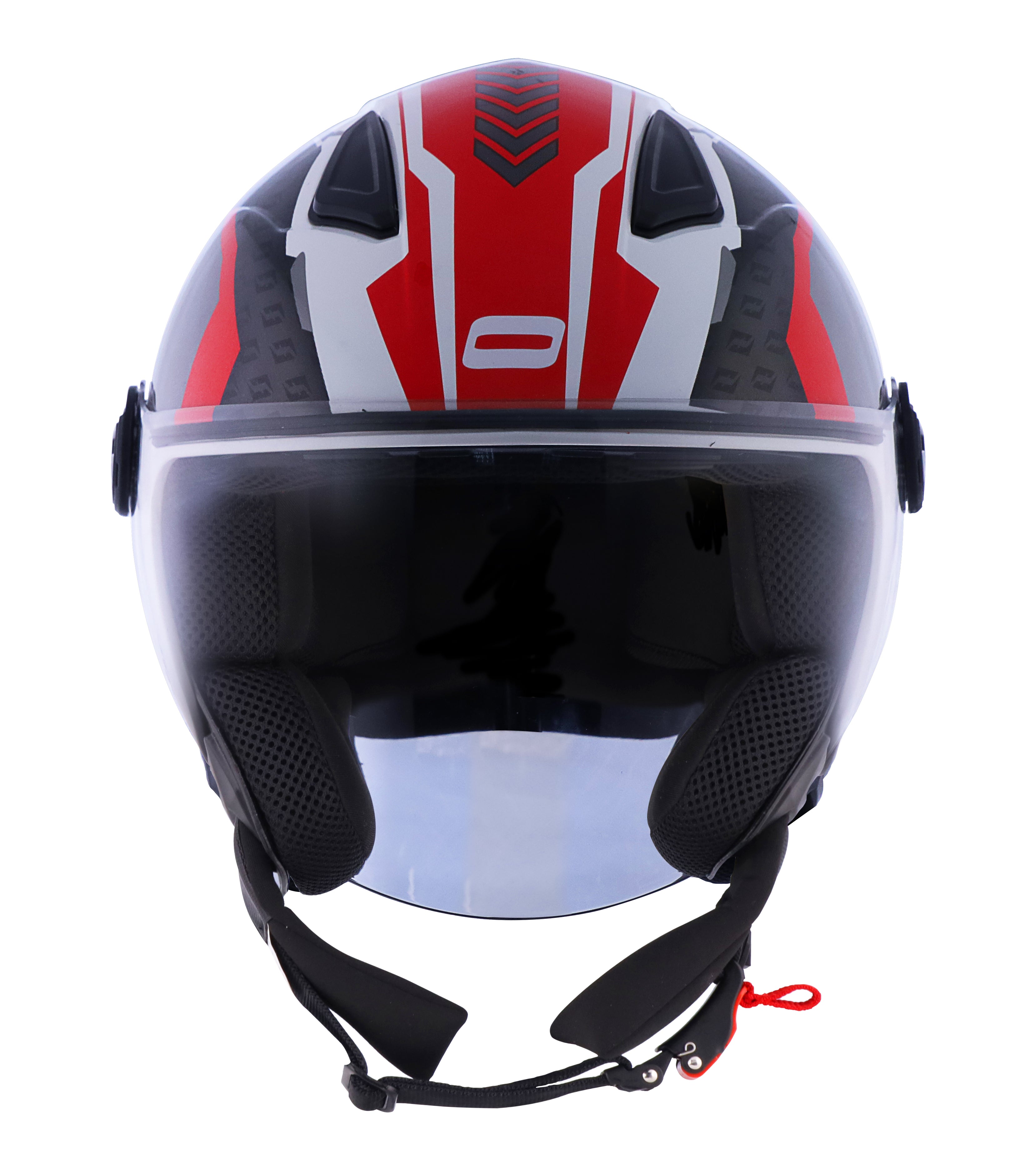 Capacete Norisk Orion Start Branco Cinza Vermelho