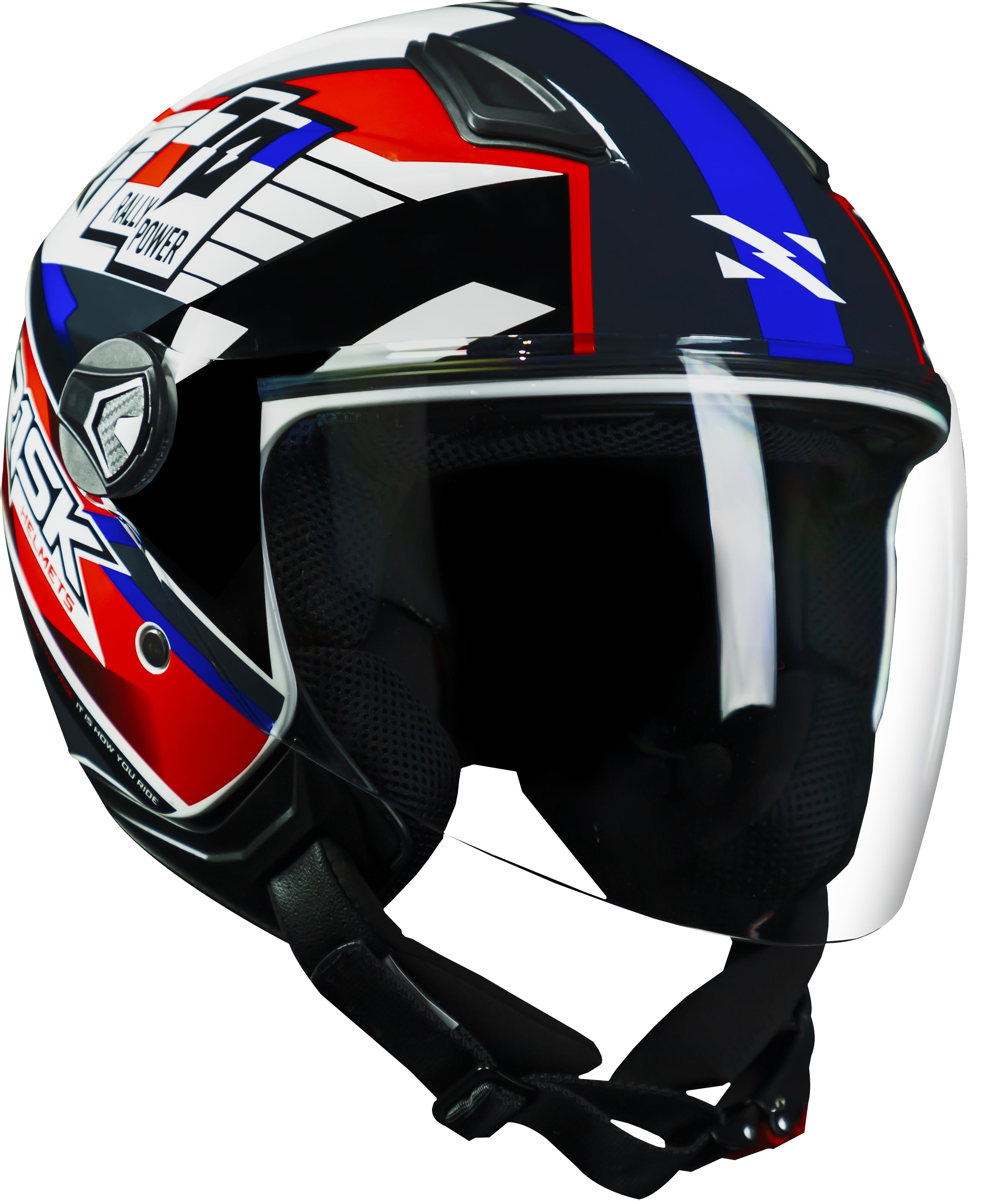 Capacete Norisk Orion R1 Branco Vermelho Azul
