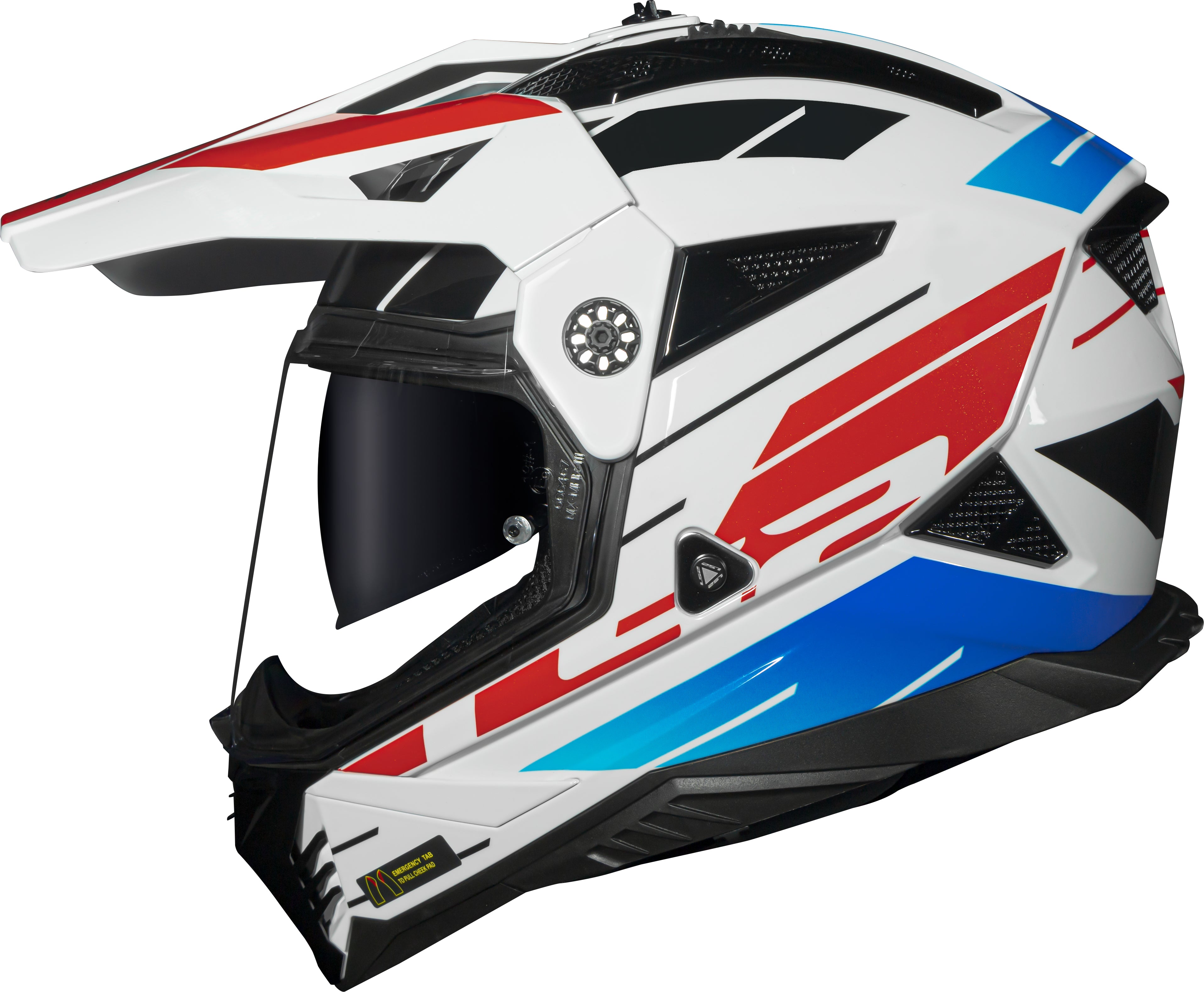 Capacete Ls2 Pioneer II Namib Branco Azul Vermelho