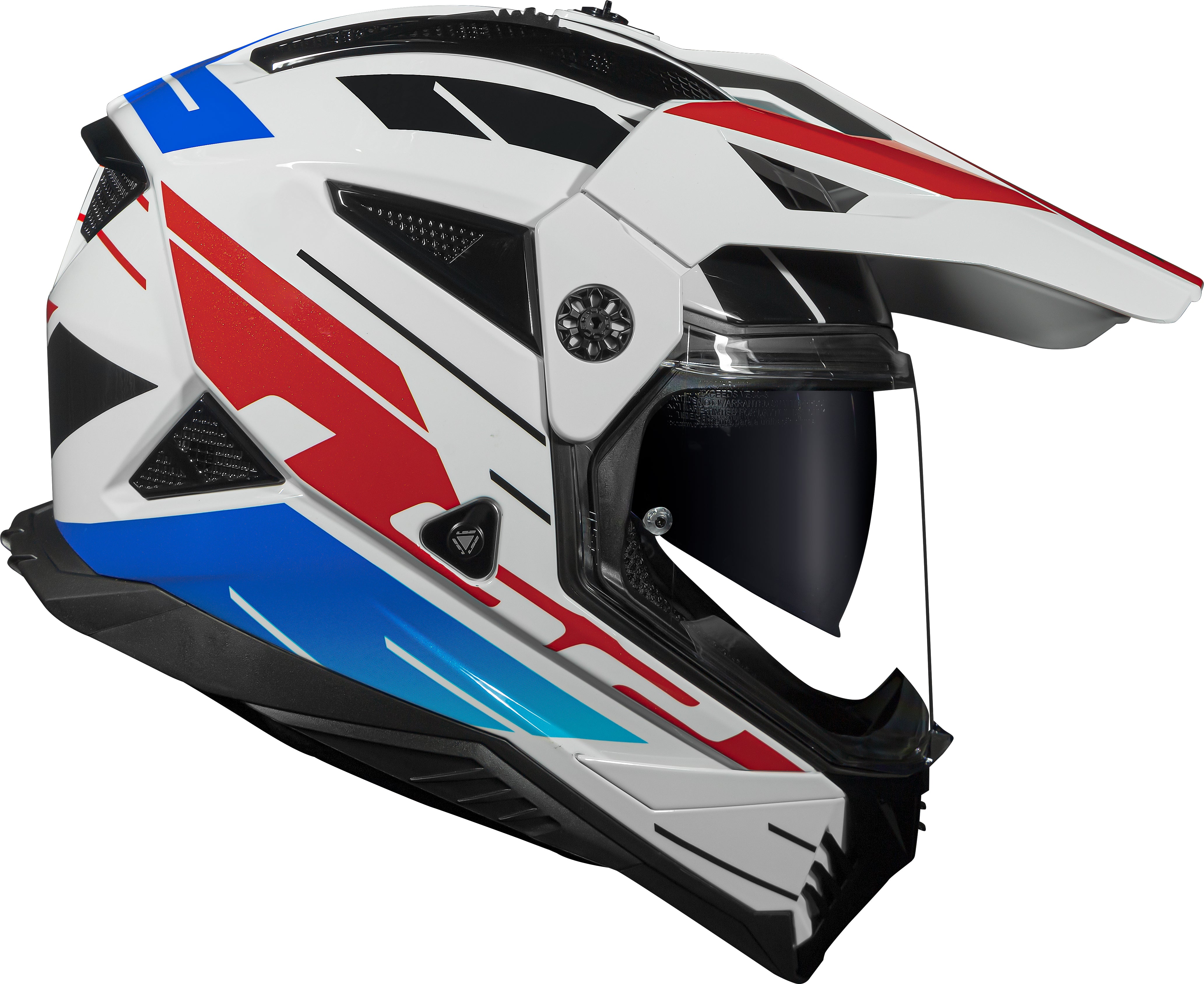 Capacete Ls2 Pioneer II Namib Branco Azul Vermelho