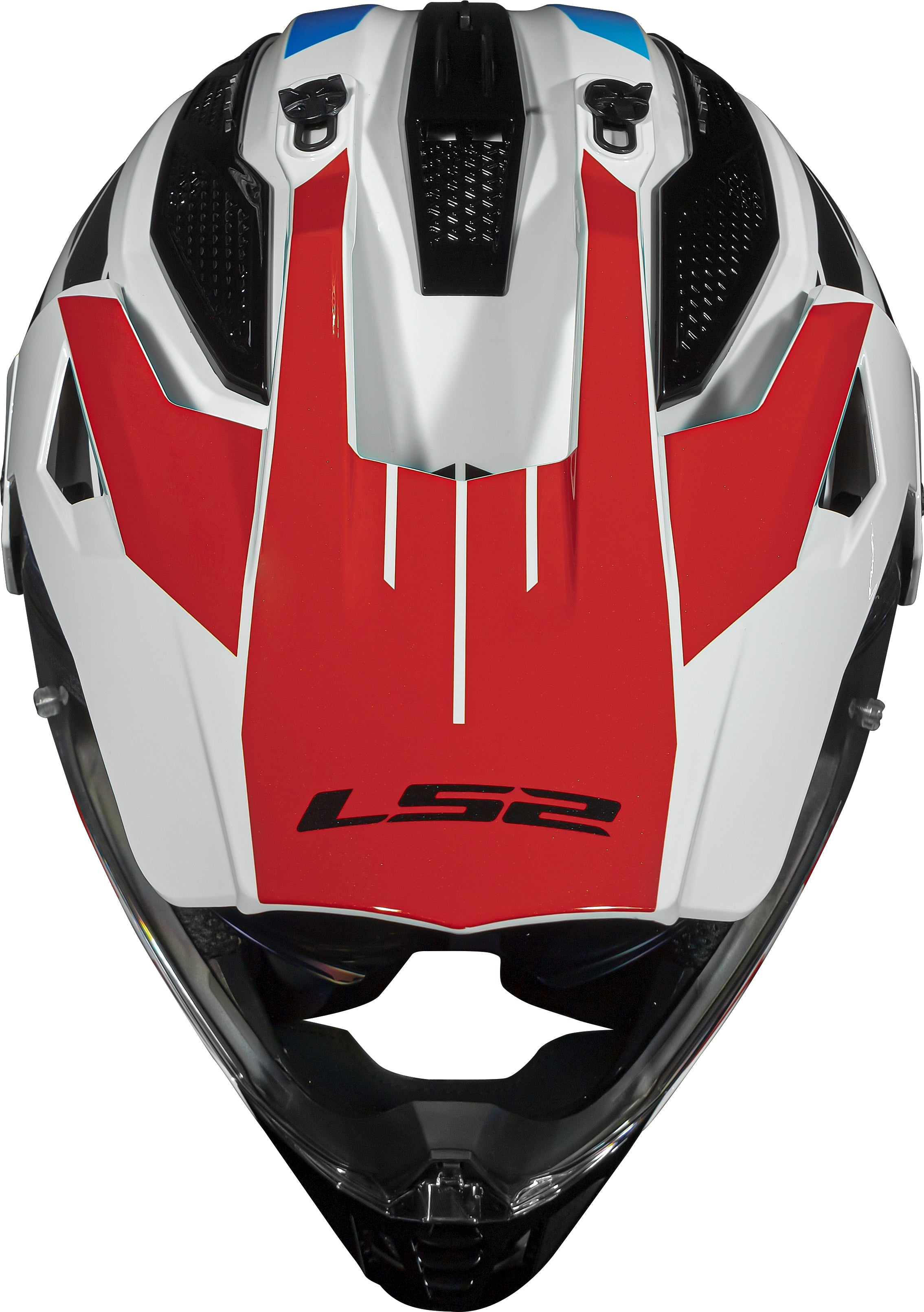 Capacete Ls2 Pioneer II Namib Branco Azul Vermelho