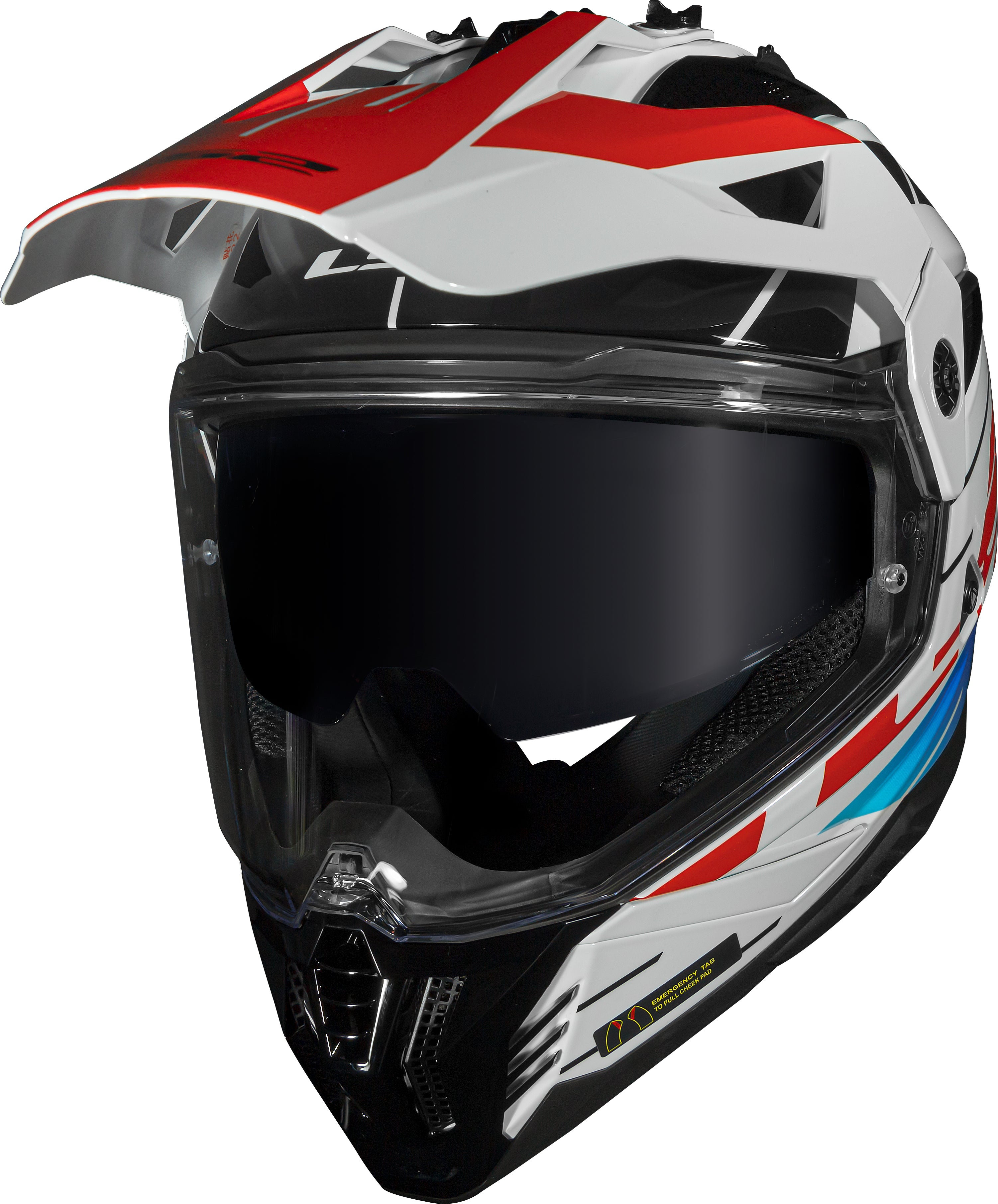 Capacete Ls2 Pioneer II Namib Branco Azul Vermelho