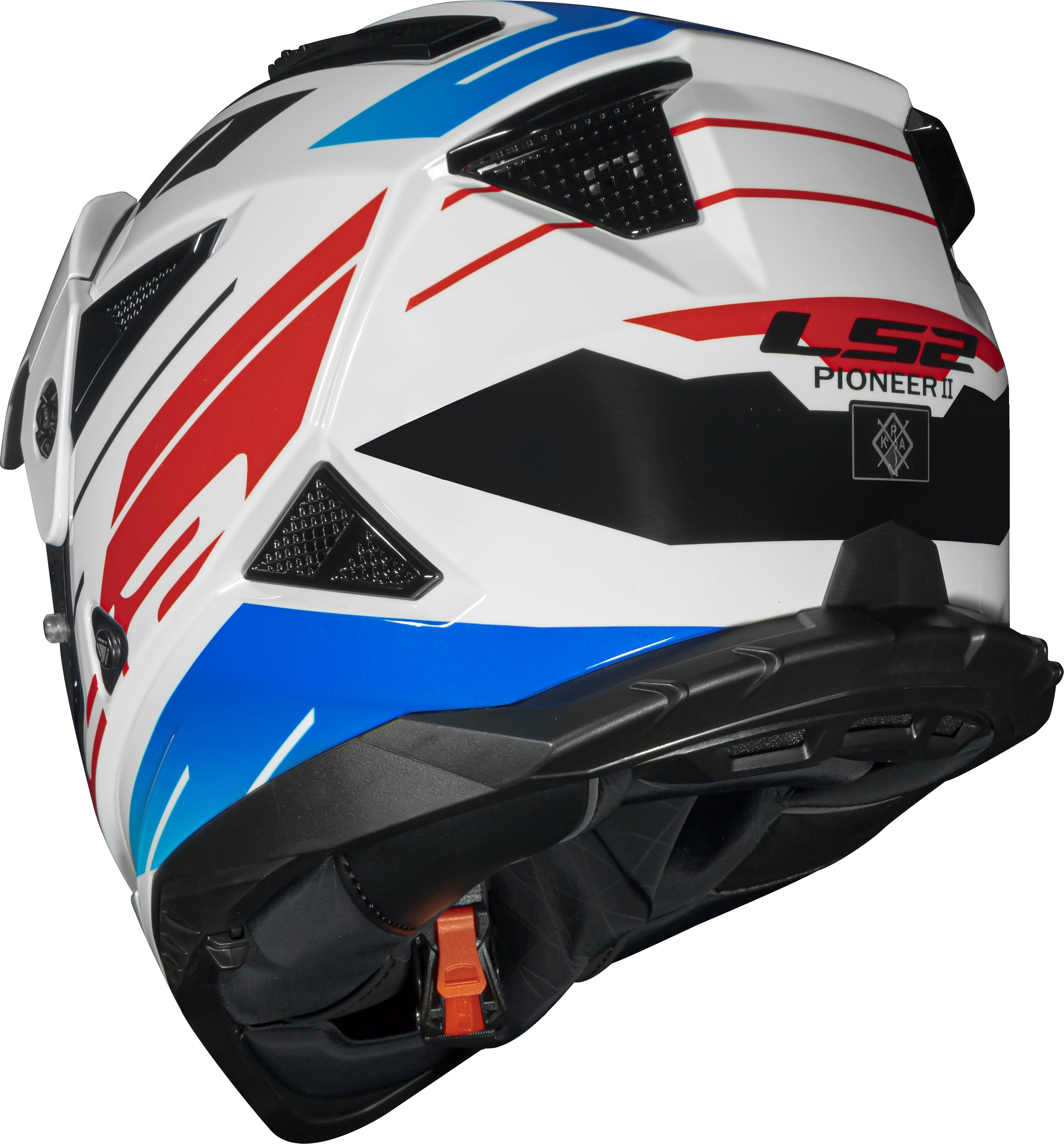 Capacete Ls2 Pioneer II Namib Branco Azul Vermelho