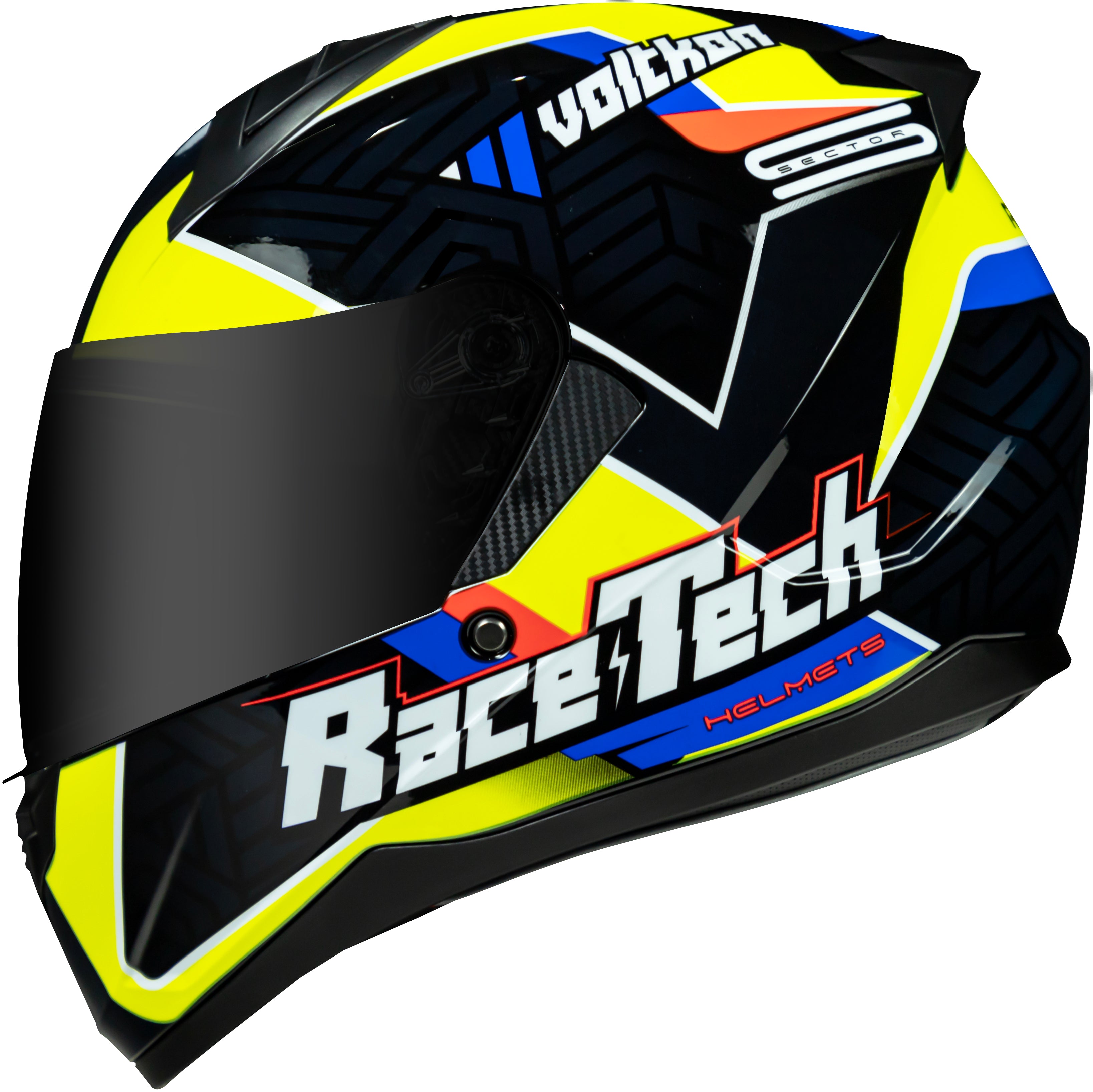 Capacete Race Tech Sector Voltkon Preto Amarelo