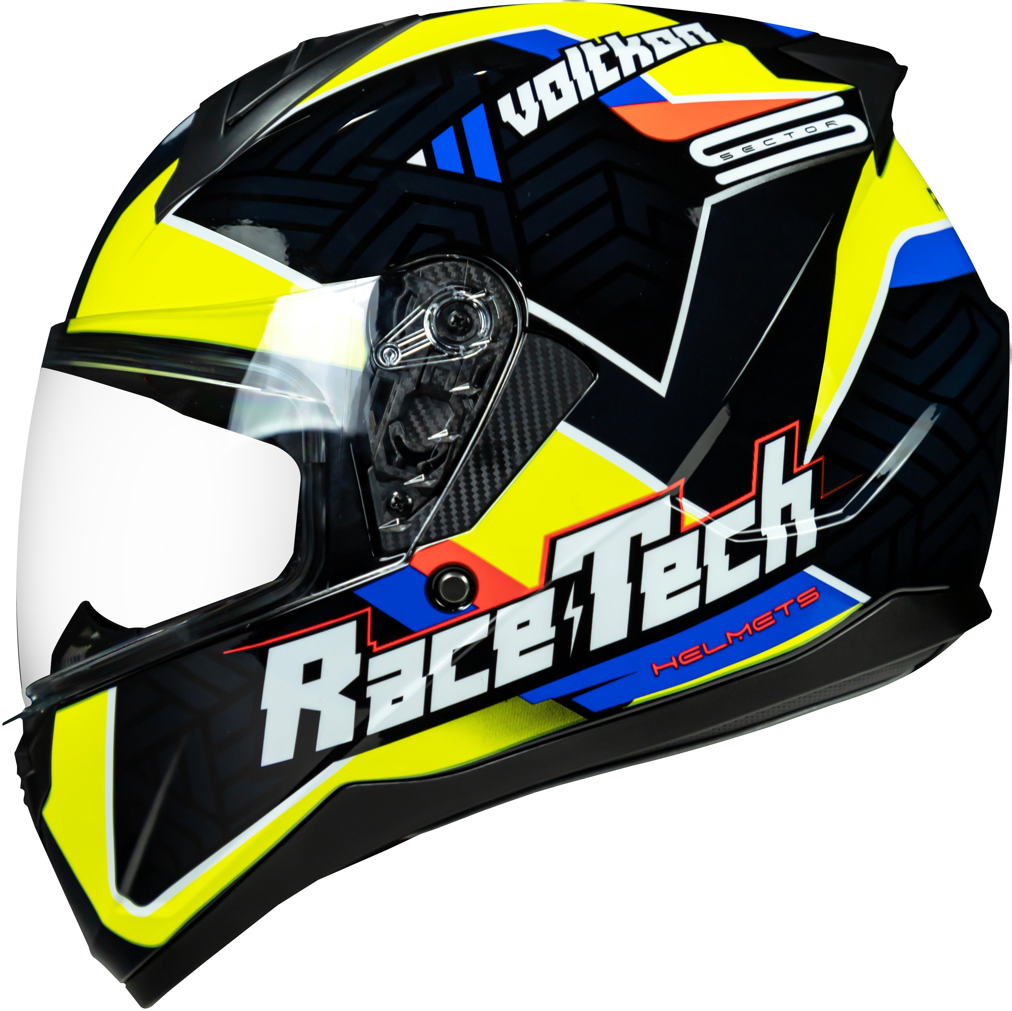 Capacete Race Tech Sector Voltkon Preto Amarelo
