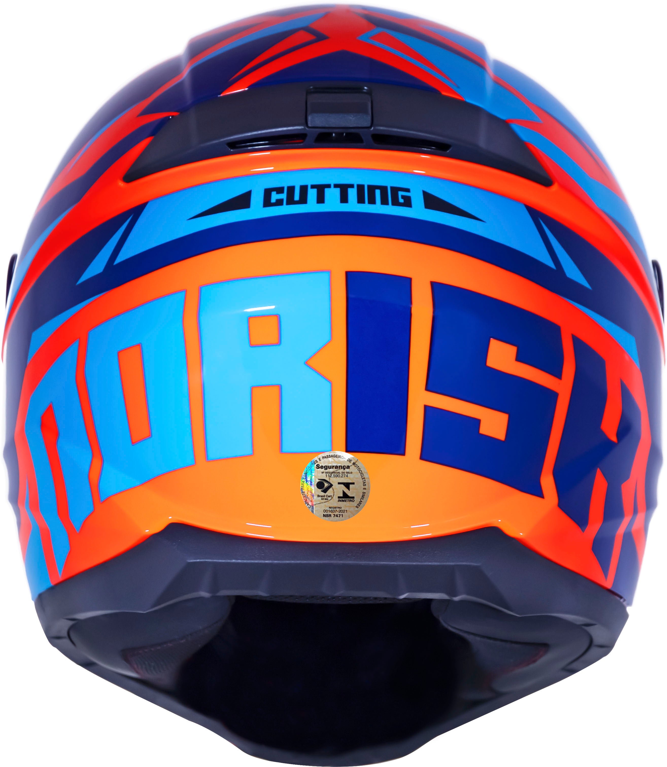 Capacete Norisk Razor Cutting Laranja Azul