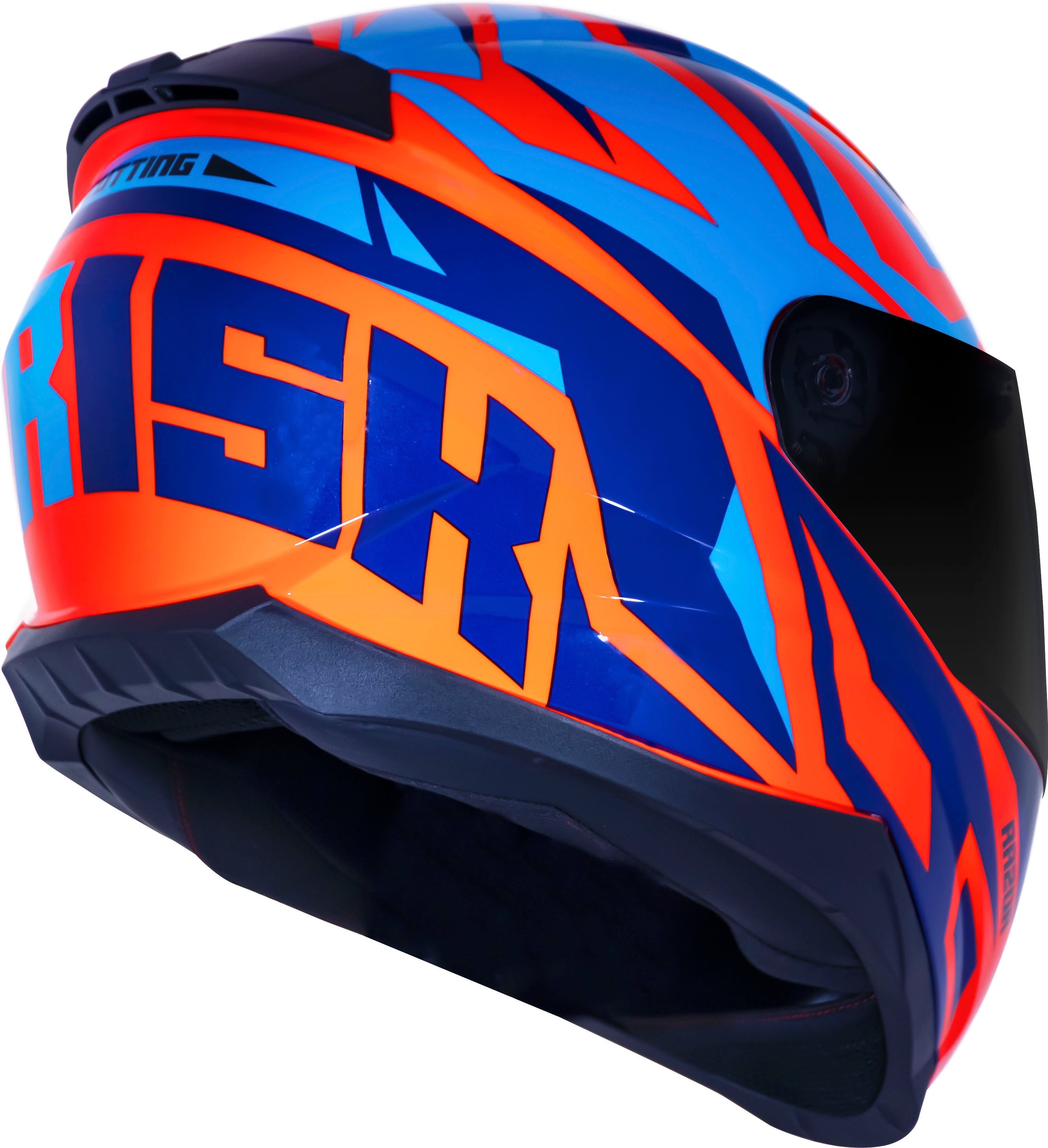 Capacete Norisk Razor Cutting Laranja Azul