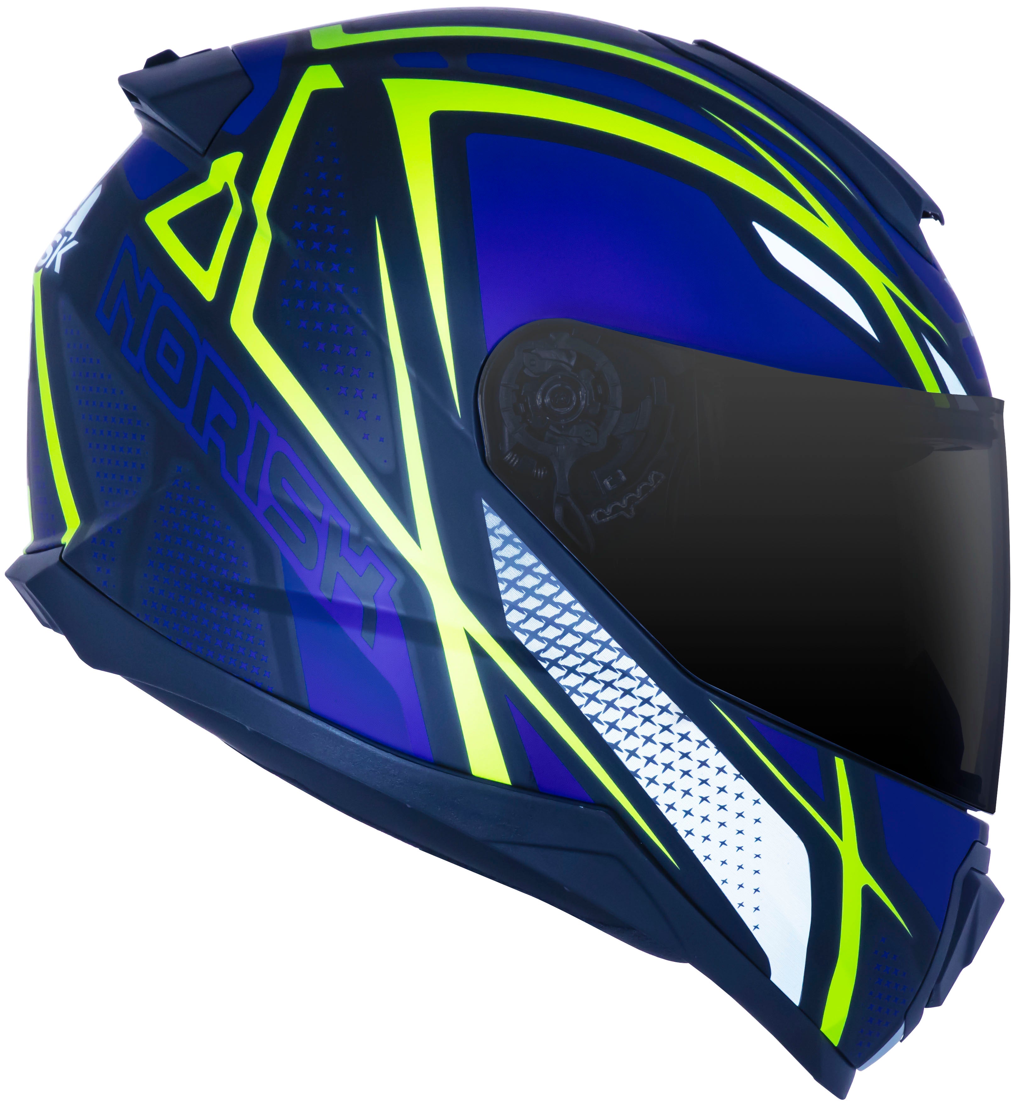 Capacete Norisk Razor Ninja Azul Amarelo