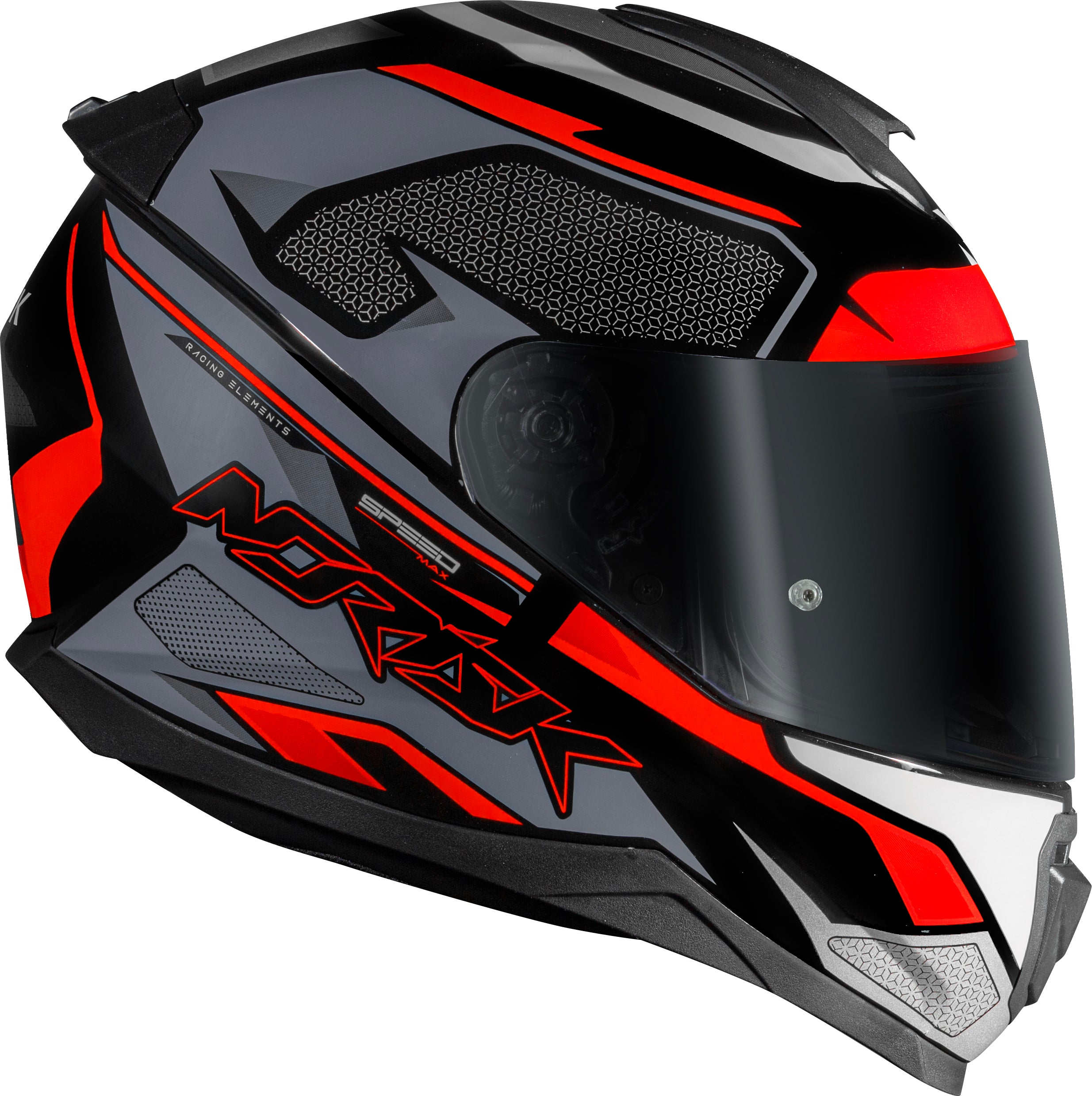 Capacete Norisk Razor Speed Max Cinza Vermelho