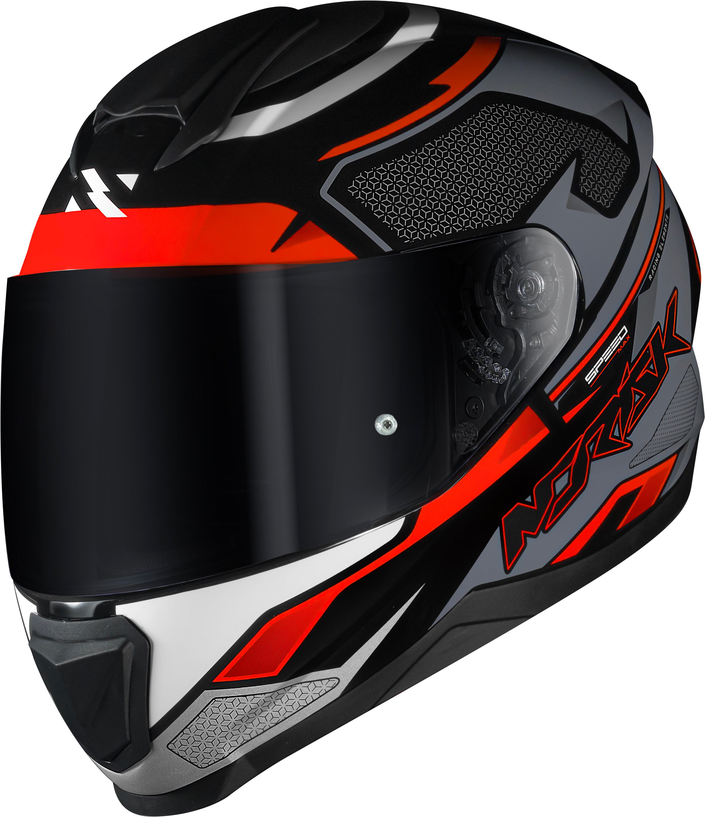 Capacete Norisk Razor Speed Max Cinza Vermelho