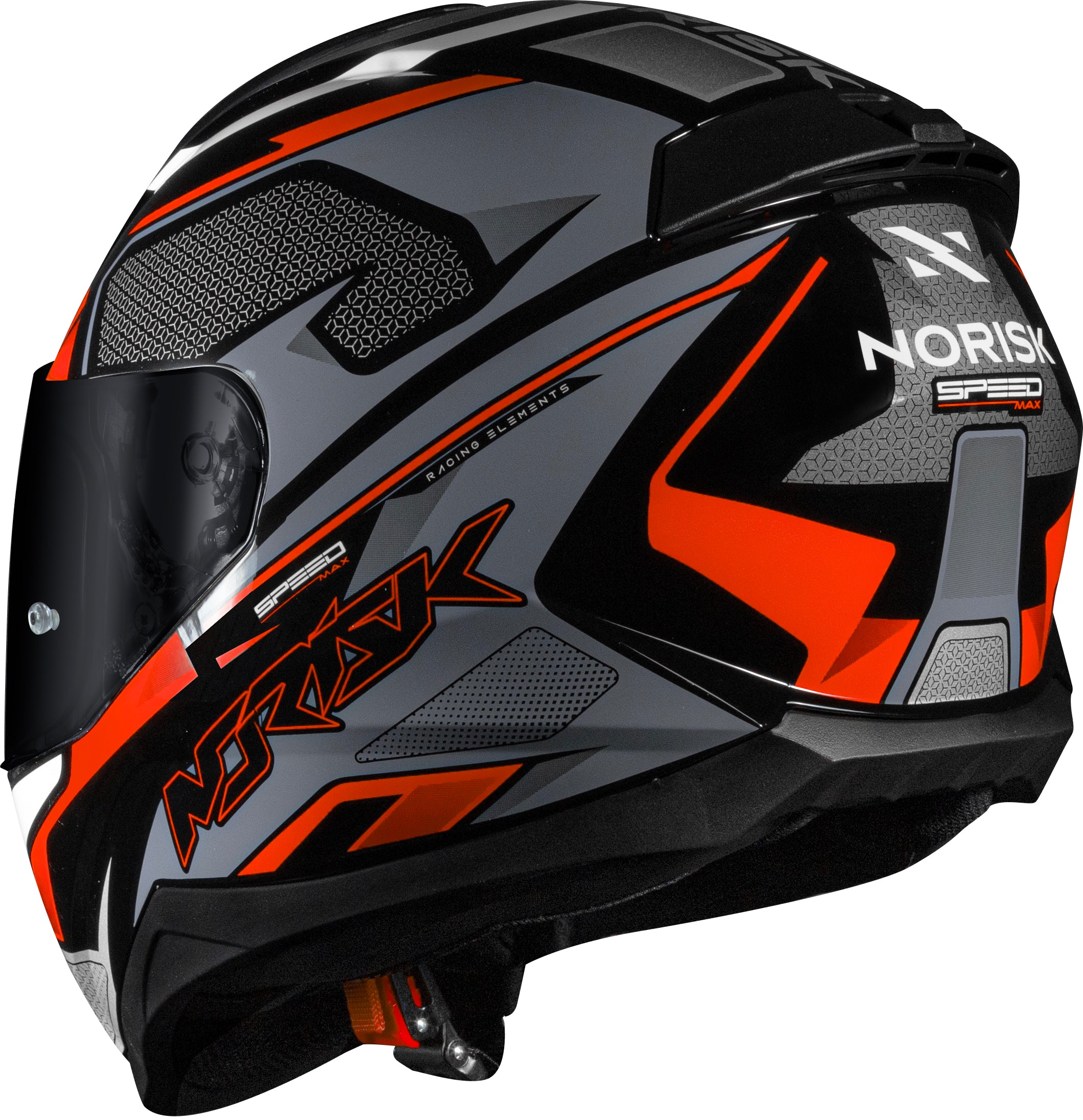 Capacete Norisk Razor Speed Max Cinza Vermelho