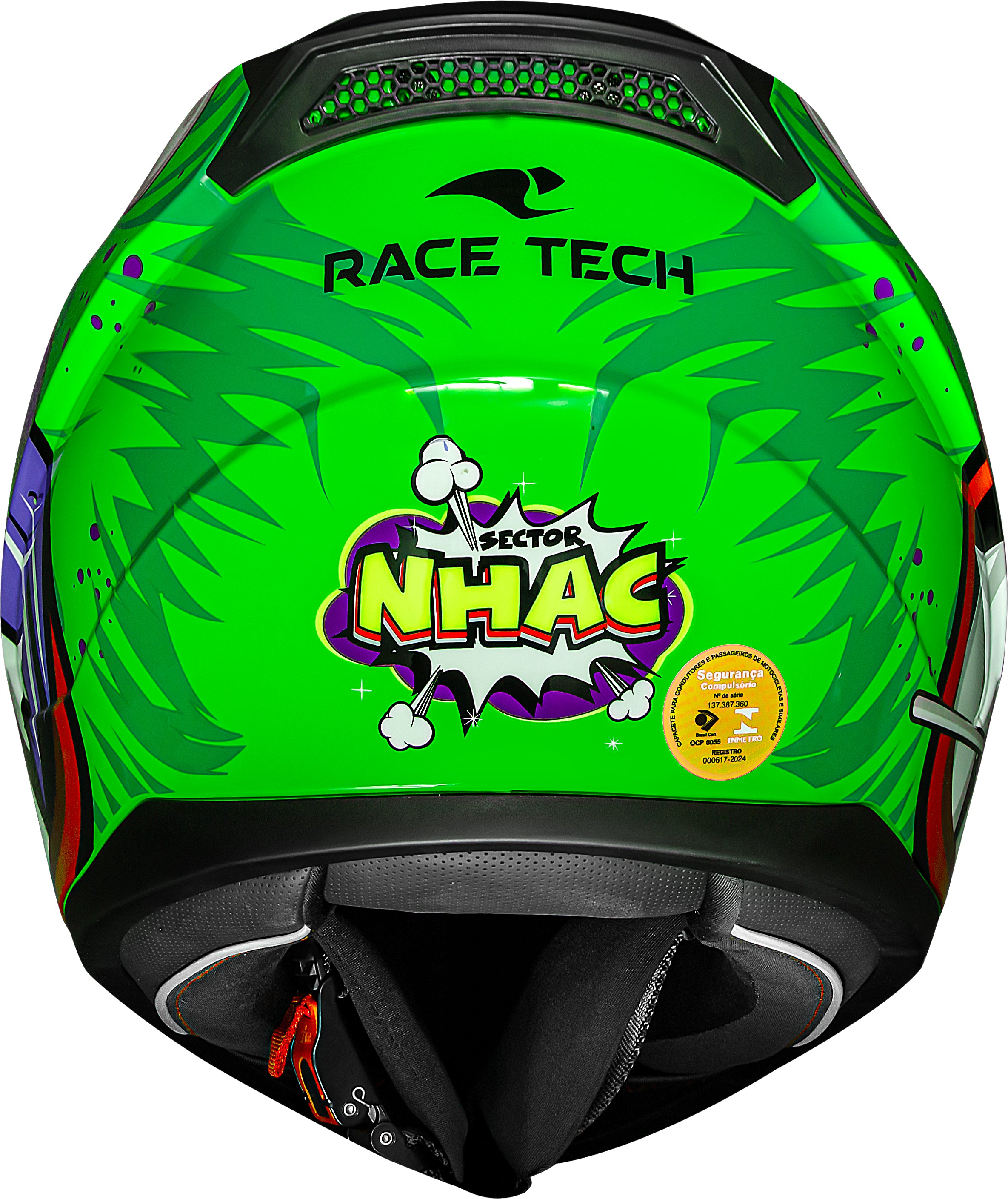 Capacete Race Tech Sector Nhac Verde Roxo