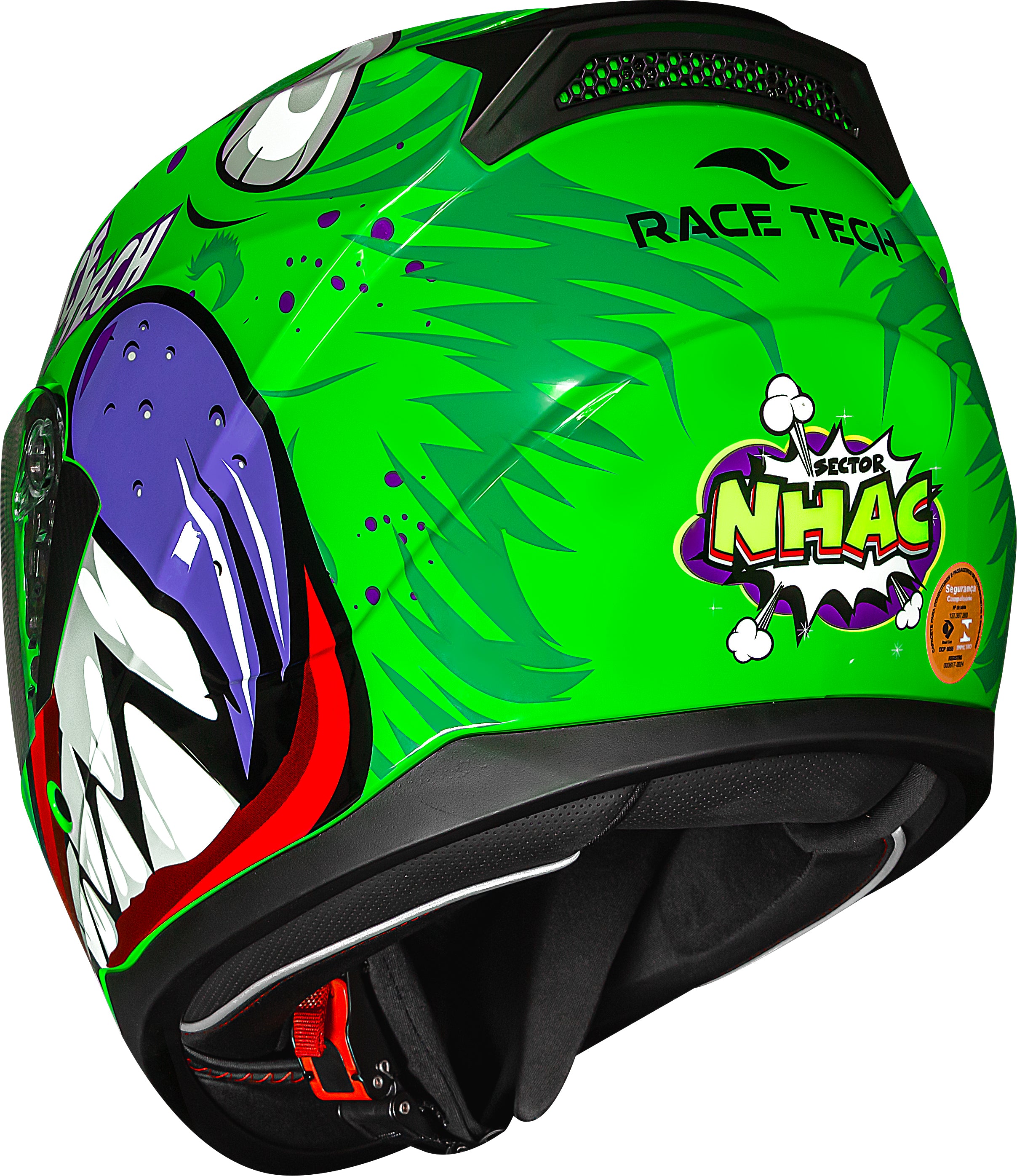 Capacete Race Tech Sector Nhac Verde Roxo