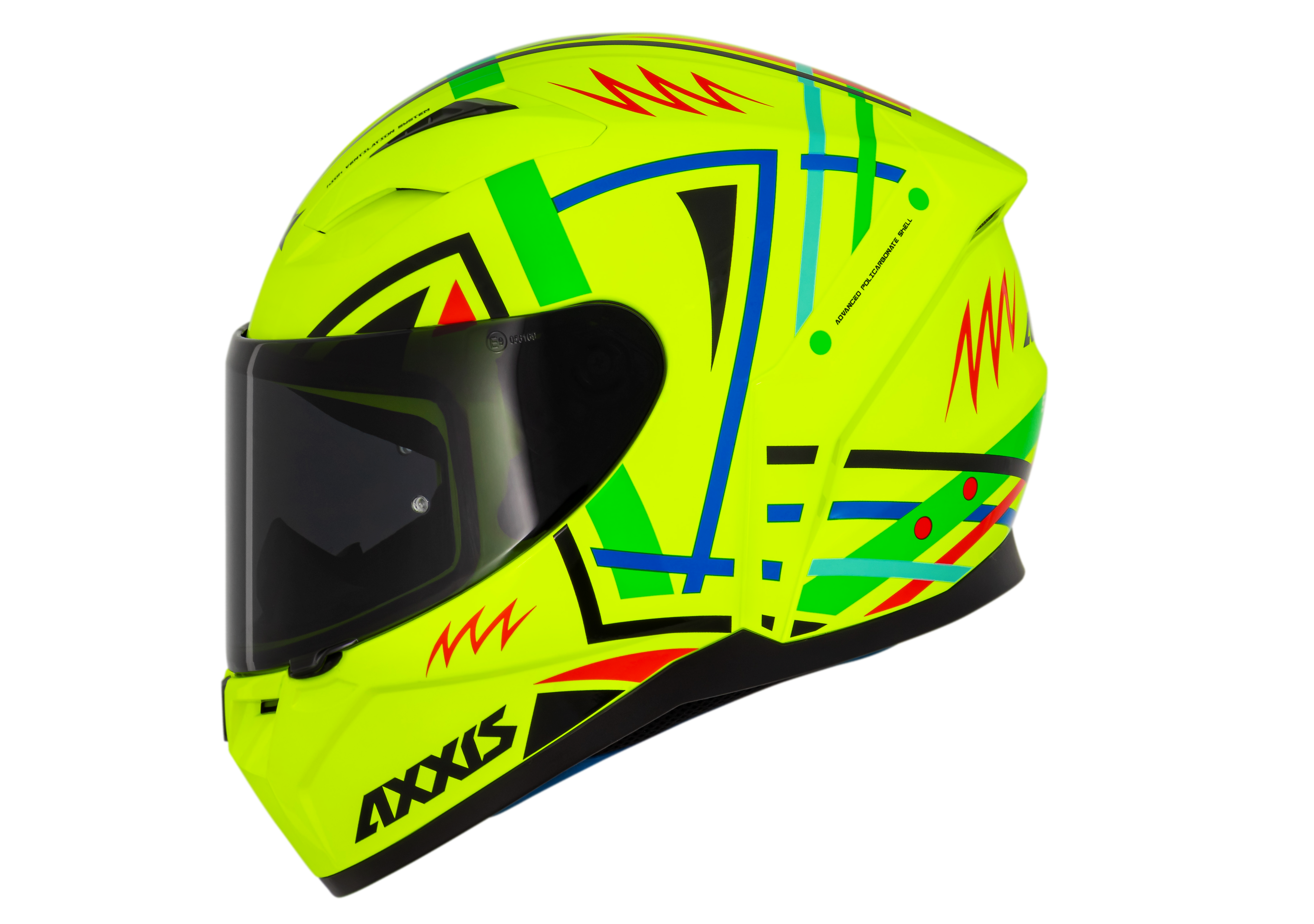 Capacete Axxis Segment Mandalha A3 Amarelo Flourescente Brilho