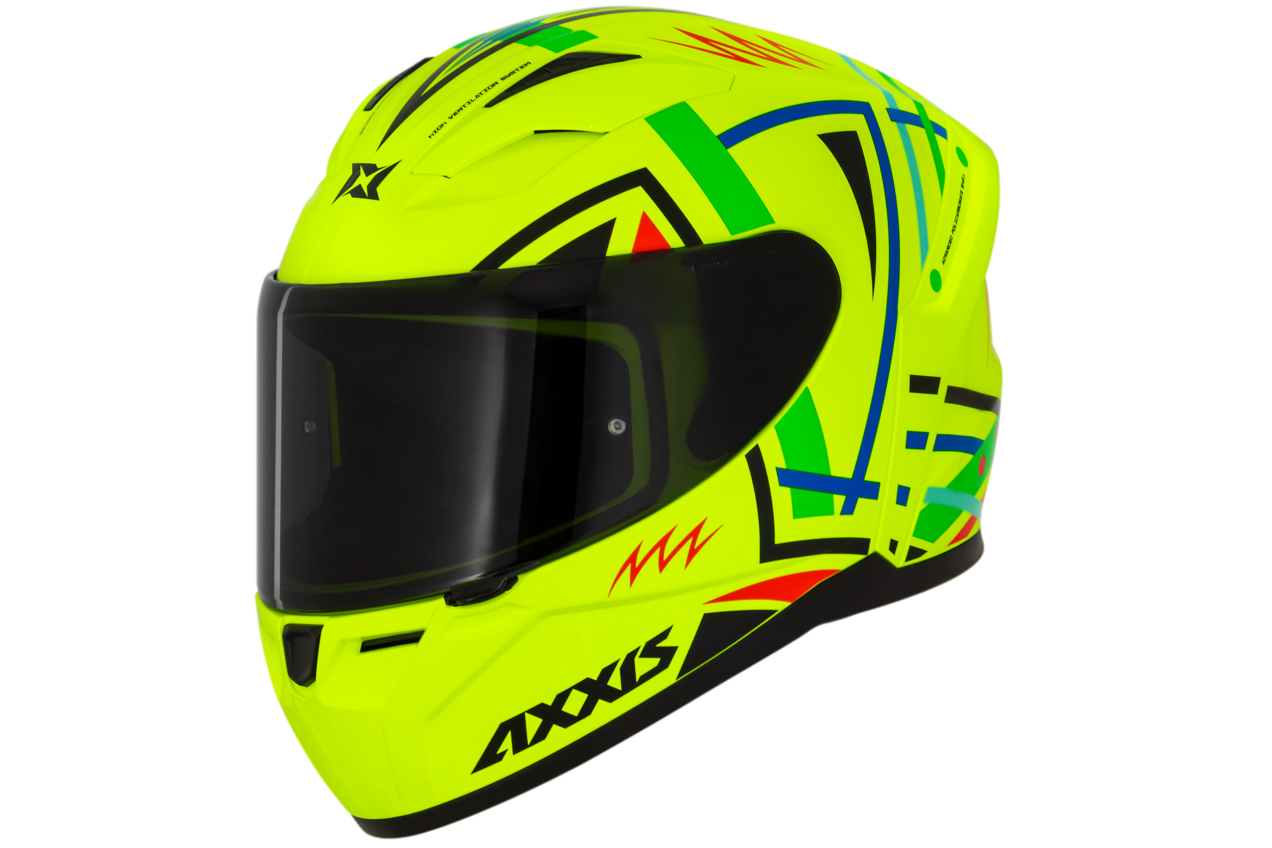 Capacete Axxis Segment Mandalha A3 Amarelo Flourescente Brilho