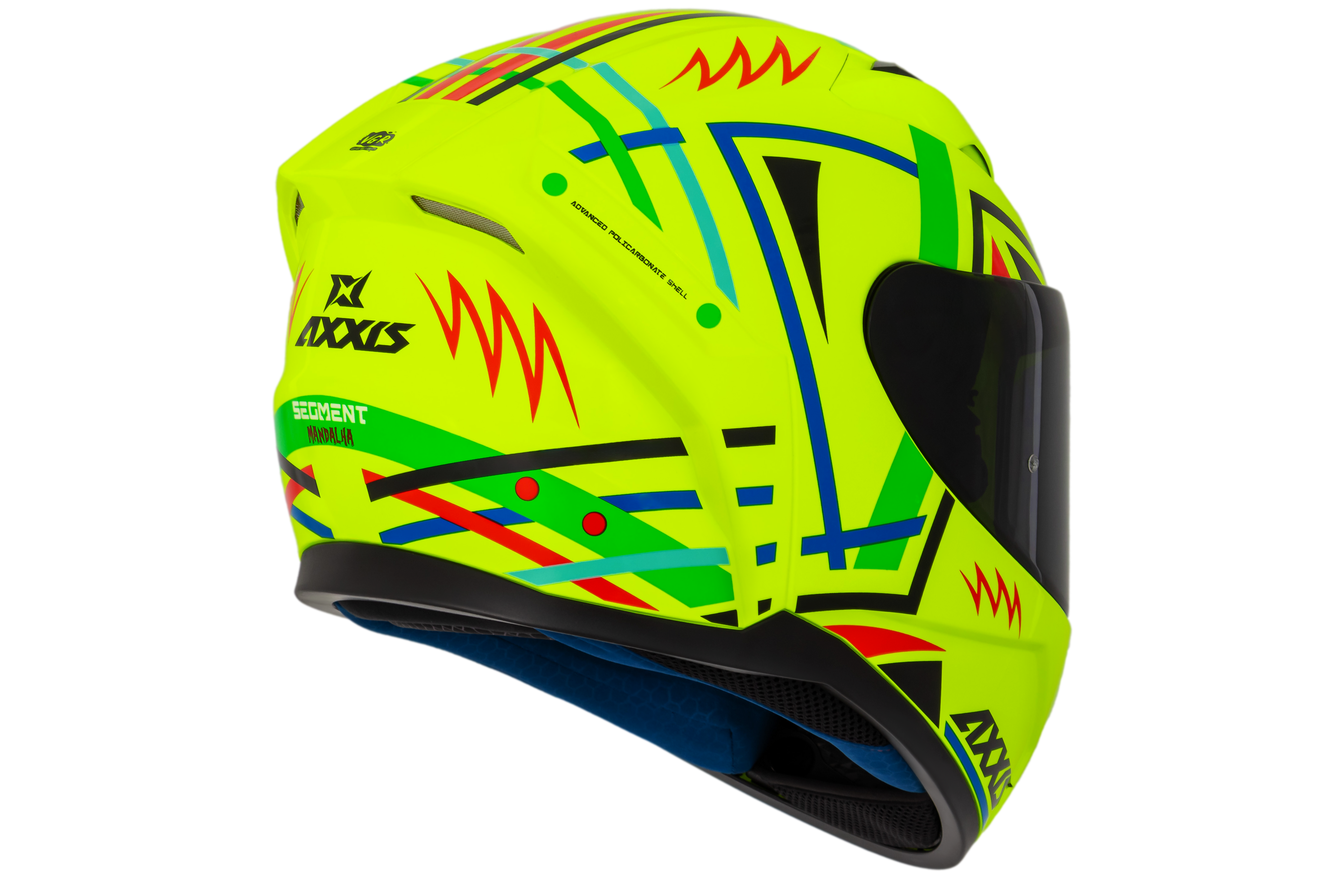 Capacete Axxis Segment Mandalha A3 Amarelo Flourescente Brilho