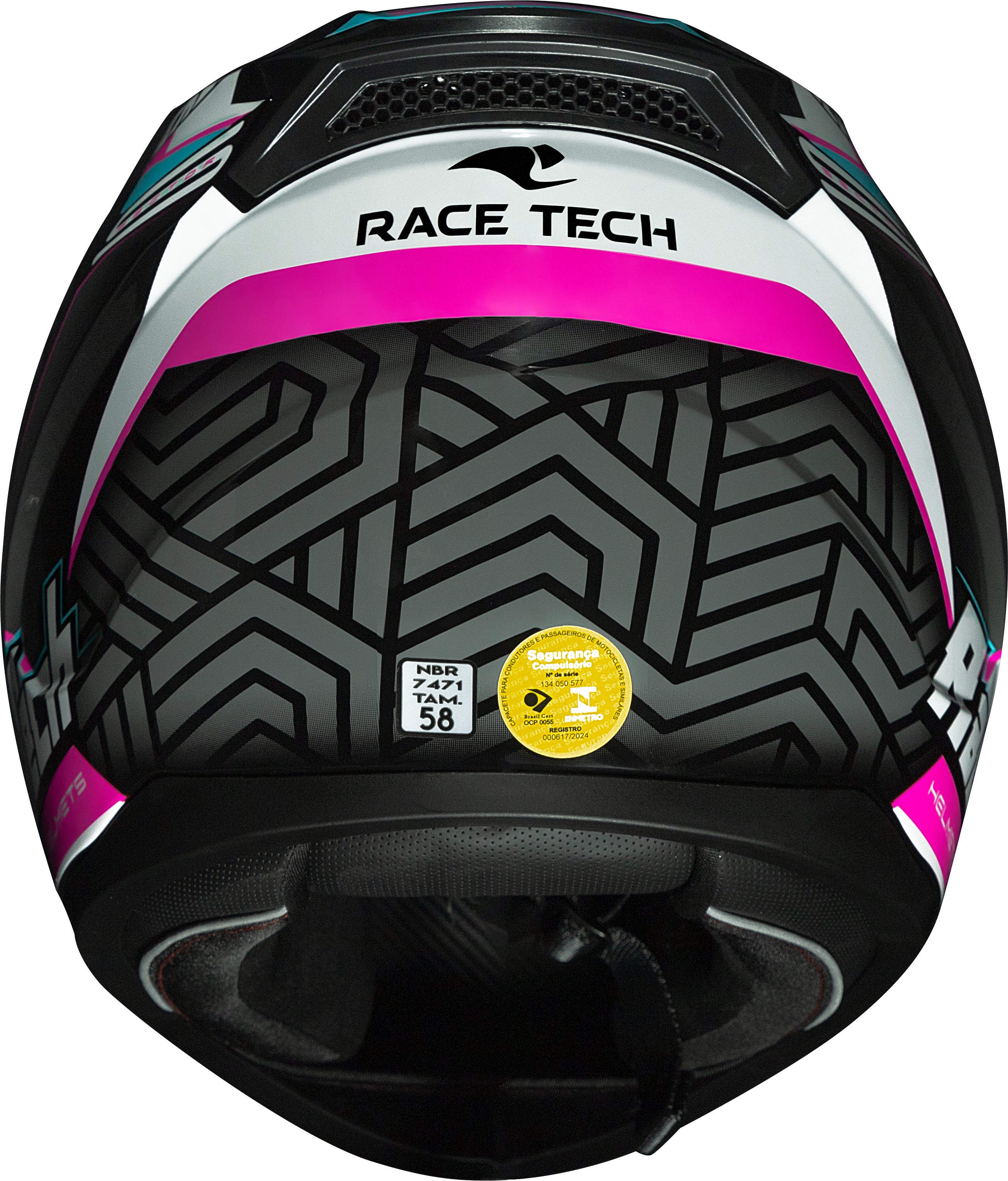 Capacete Race Tech Sector Voltkon Branco Rosa