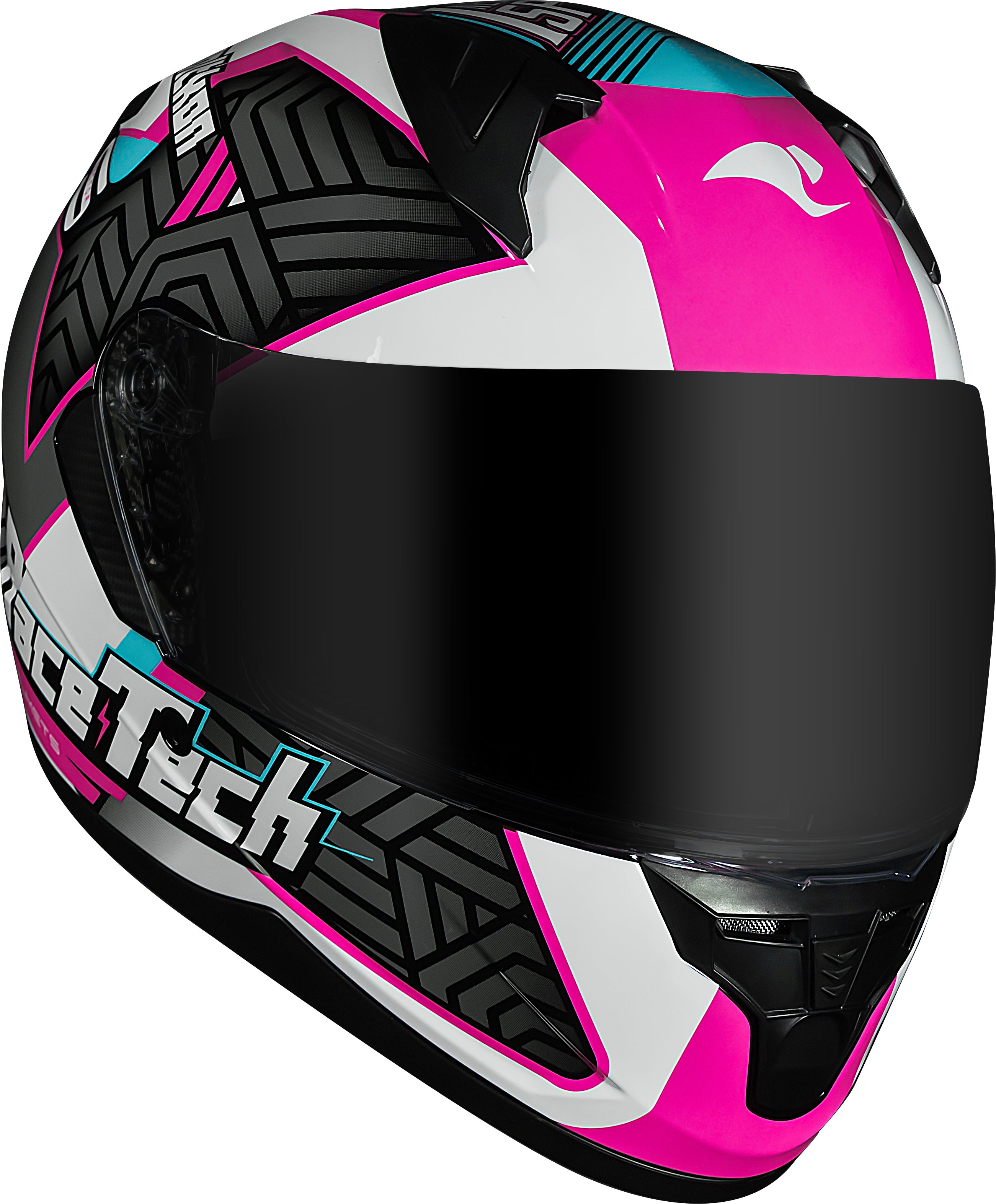 Capacete Race Tech Sector Voltkon Branco Rosa
