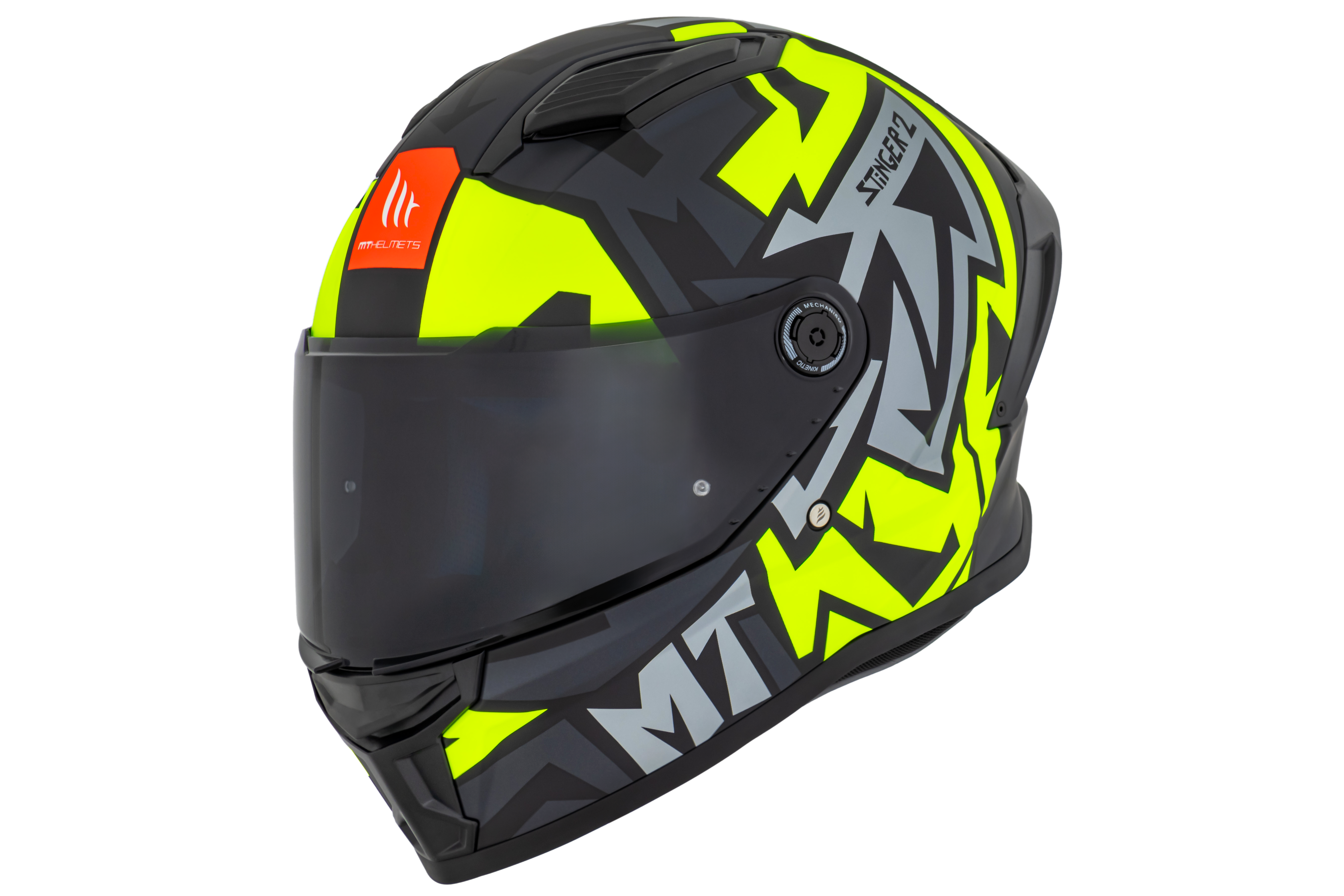 Capacete Mt Helmets Stinger 2 Meld B3 Amarelo Flourescente Brilho
