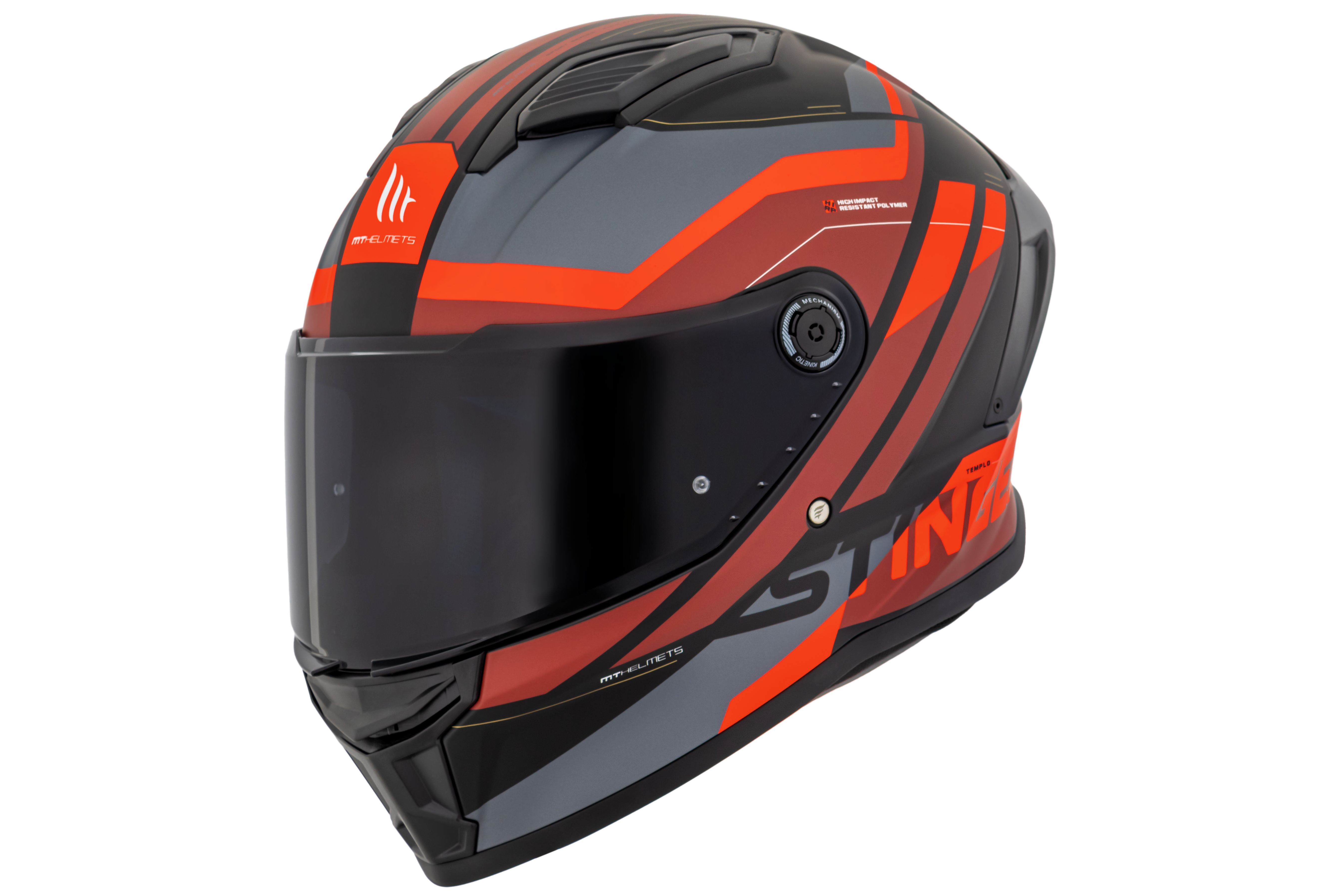 Capacete Mt Helmets Stinger 2 Templo B5 Vermelho Matte