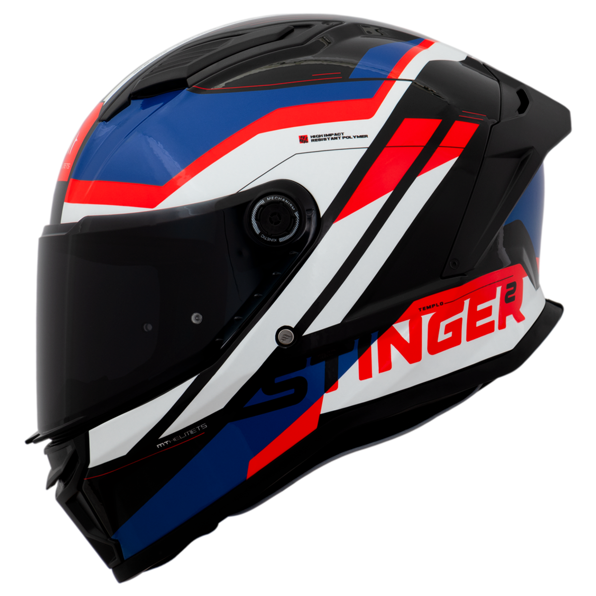 Capacete Mt Helmets Stinger 2 Templo B7 Azul Brilho