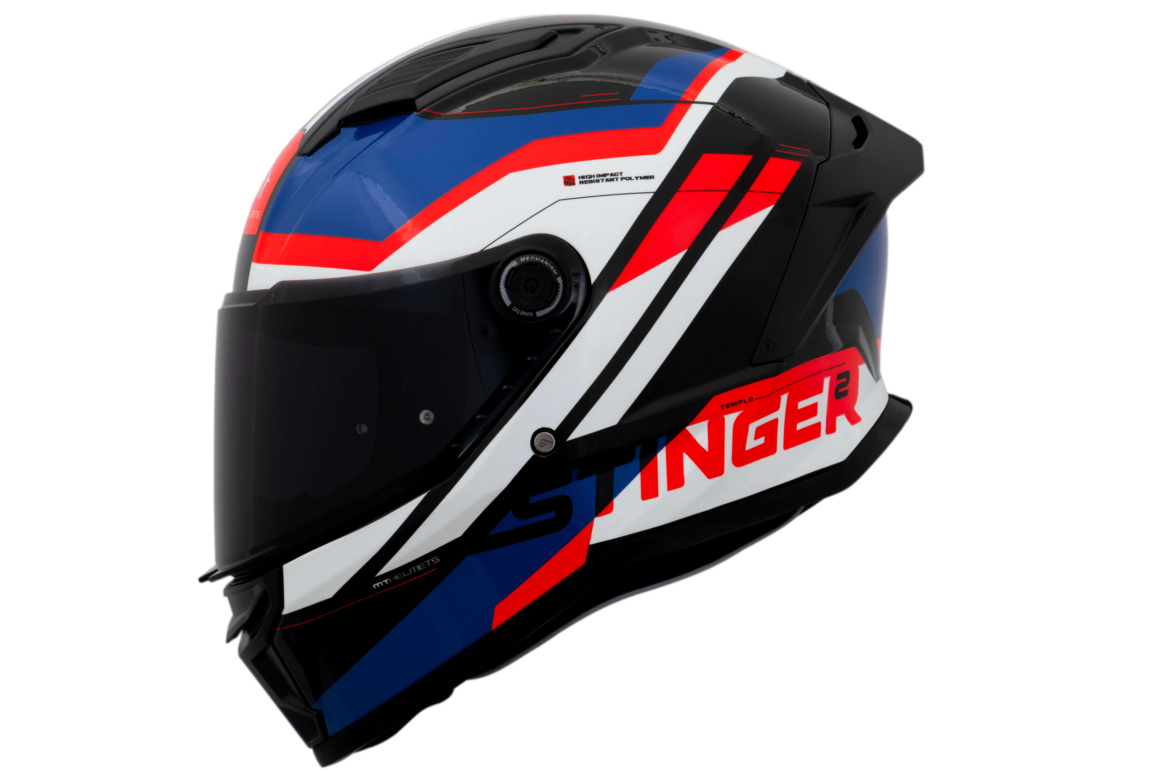 Capacete Mt Helmets Stinger 2 Templo B7 Azul Brilho