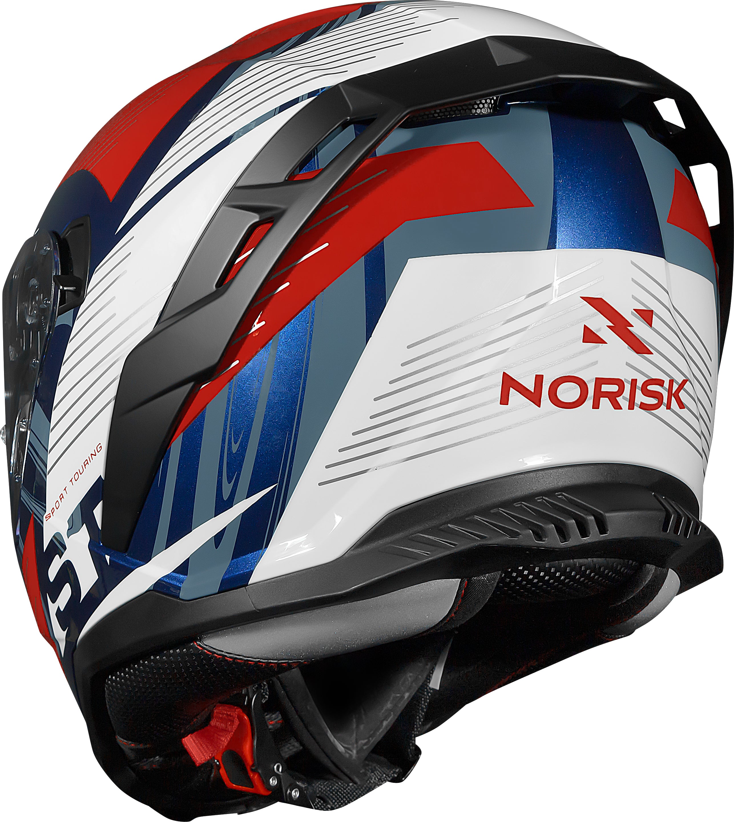 Capacete Norisk Strada II St Branco Azul Vermelho