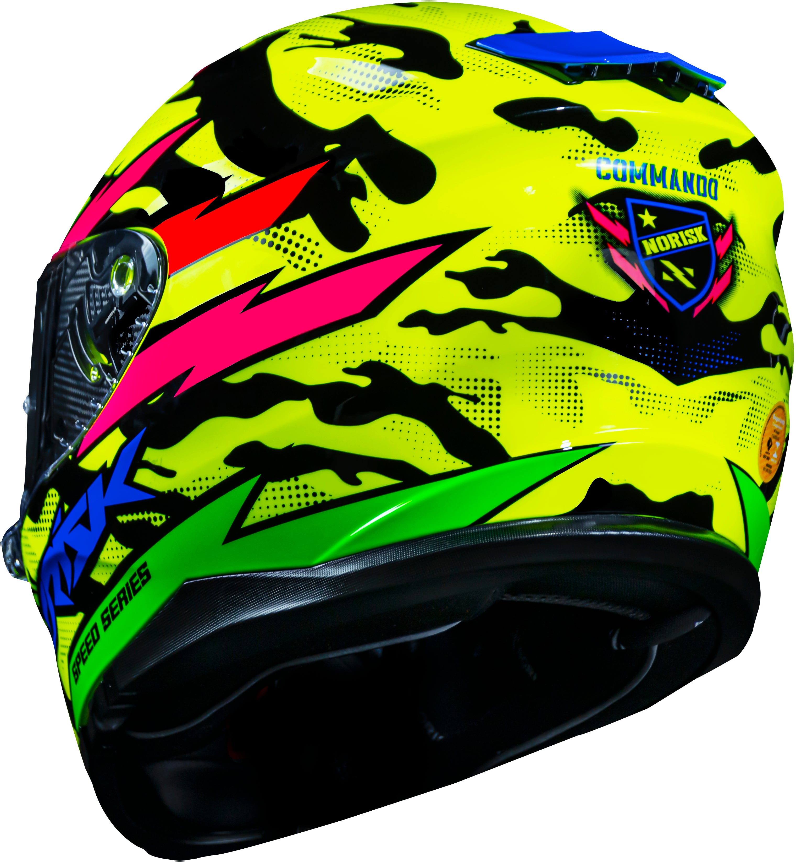 Capacete Norisk Strada Commando Amarelo Azul
