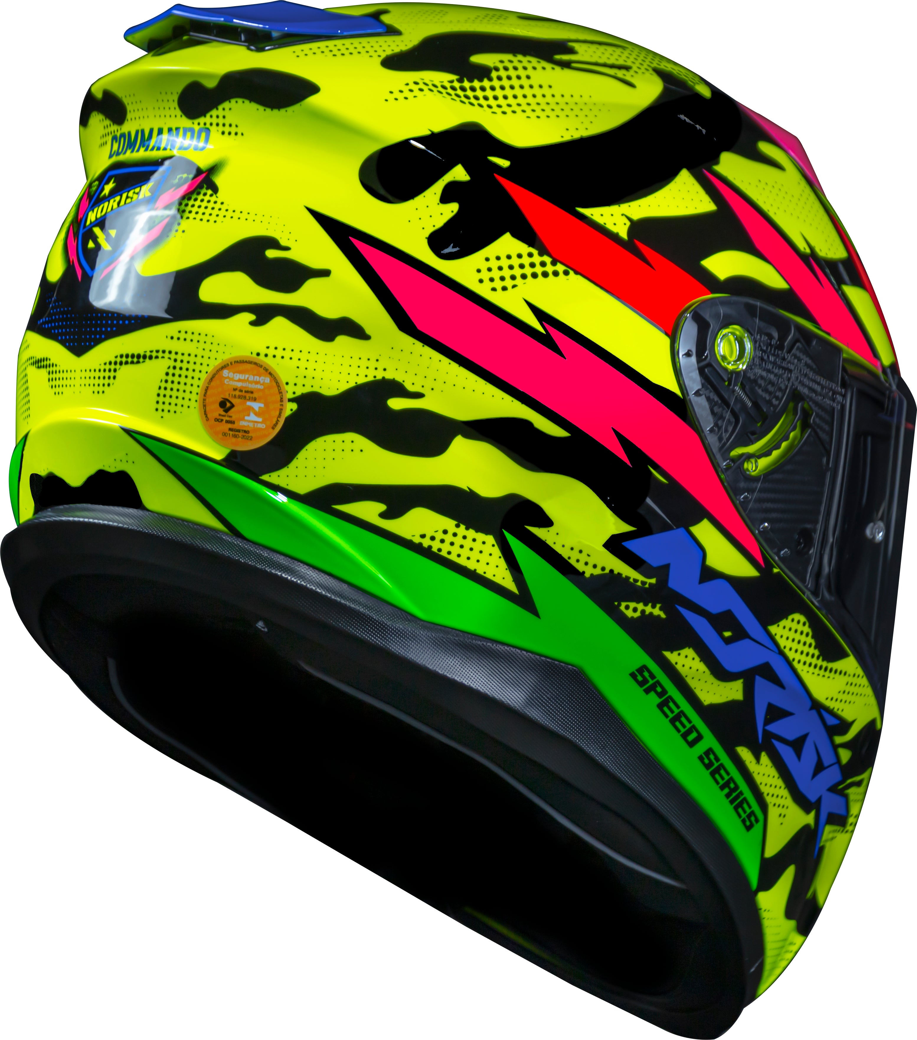 Capacete Norisk Strada Commando Amarelo Azul