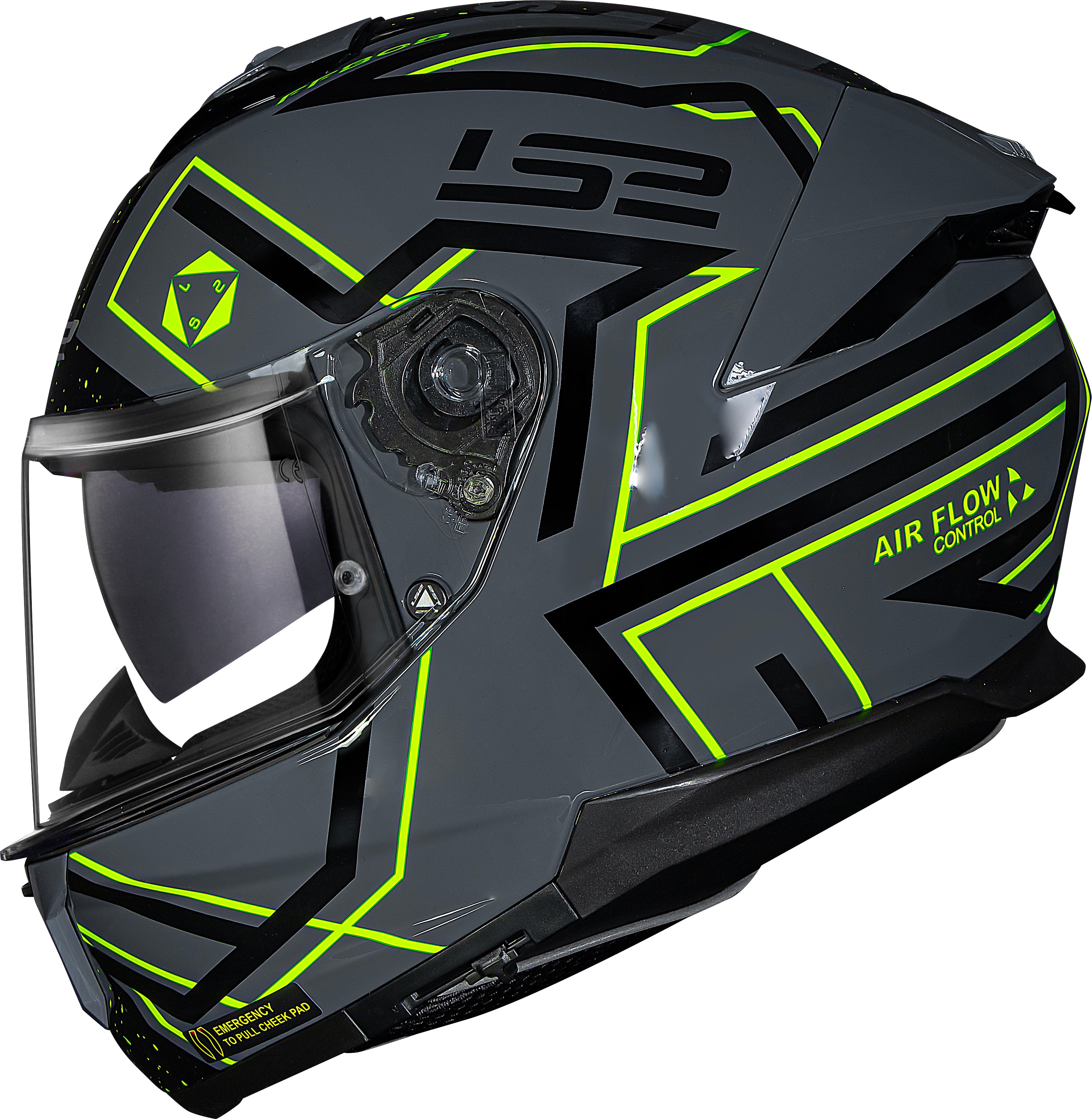 Capacete Ls2 Stream II ff808 Maze Brilho Cinza Preto