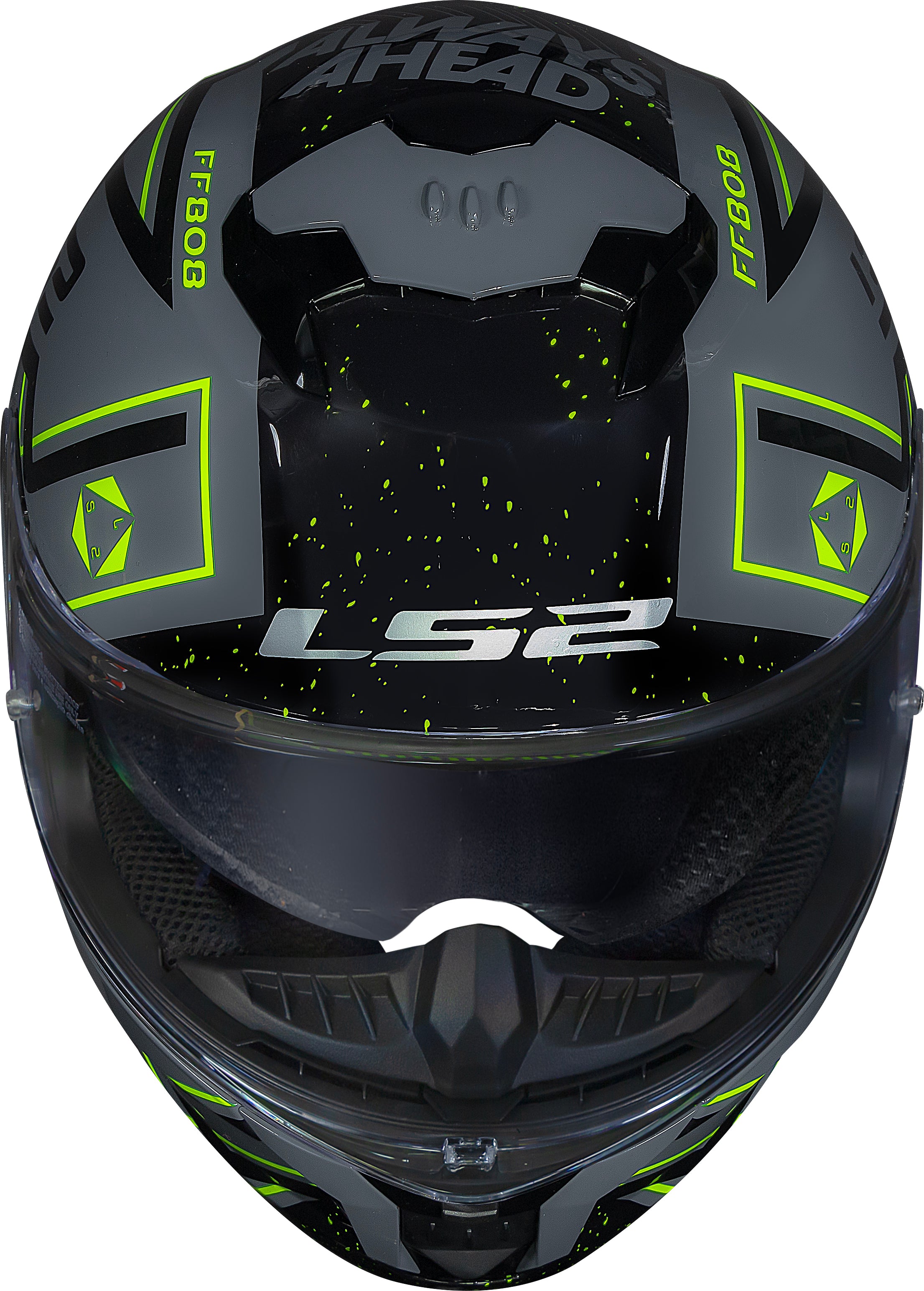 Capacete Ls2 Stream II ff808 Maze Brilho Cinza Preto