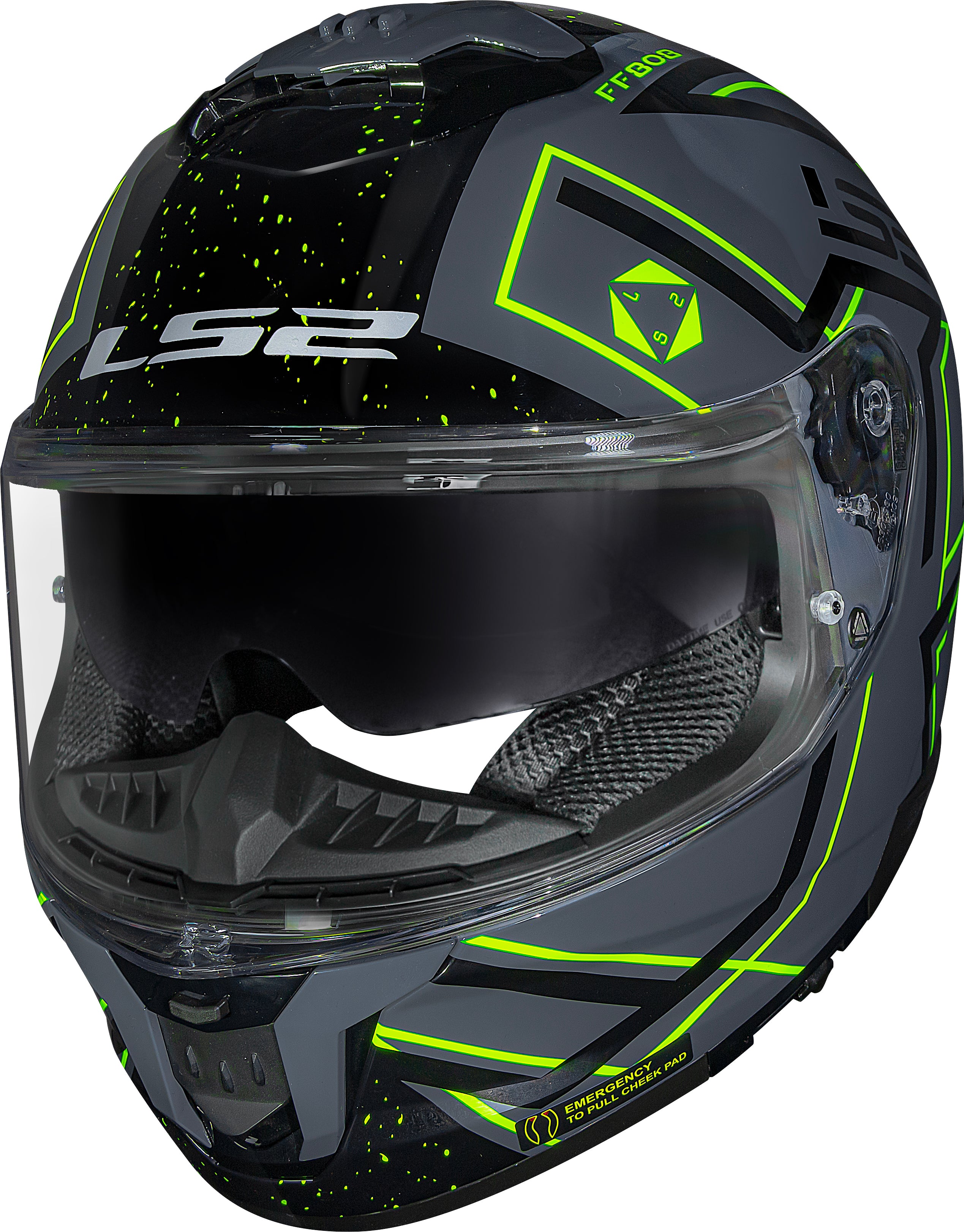 Capacete Ls2 Stream II ff808 Maze Brilho Cinza Preto