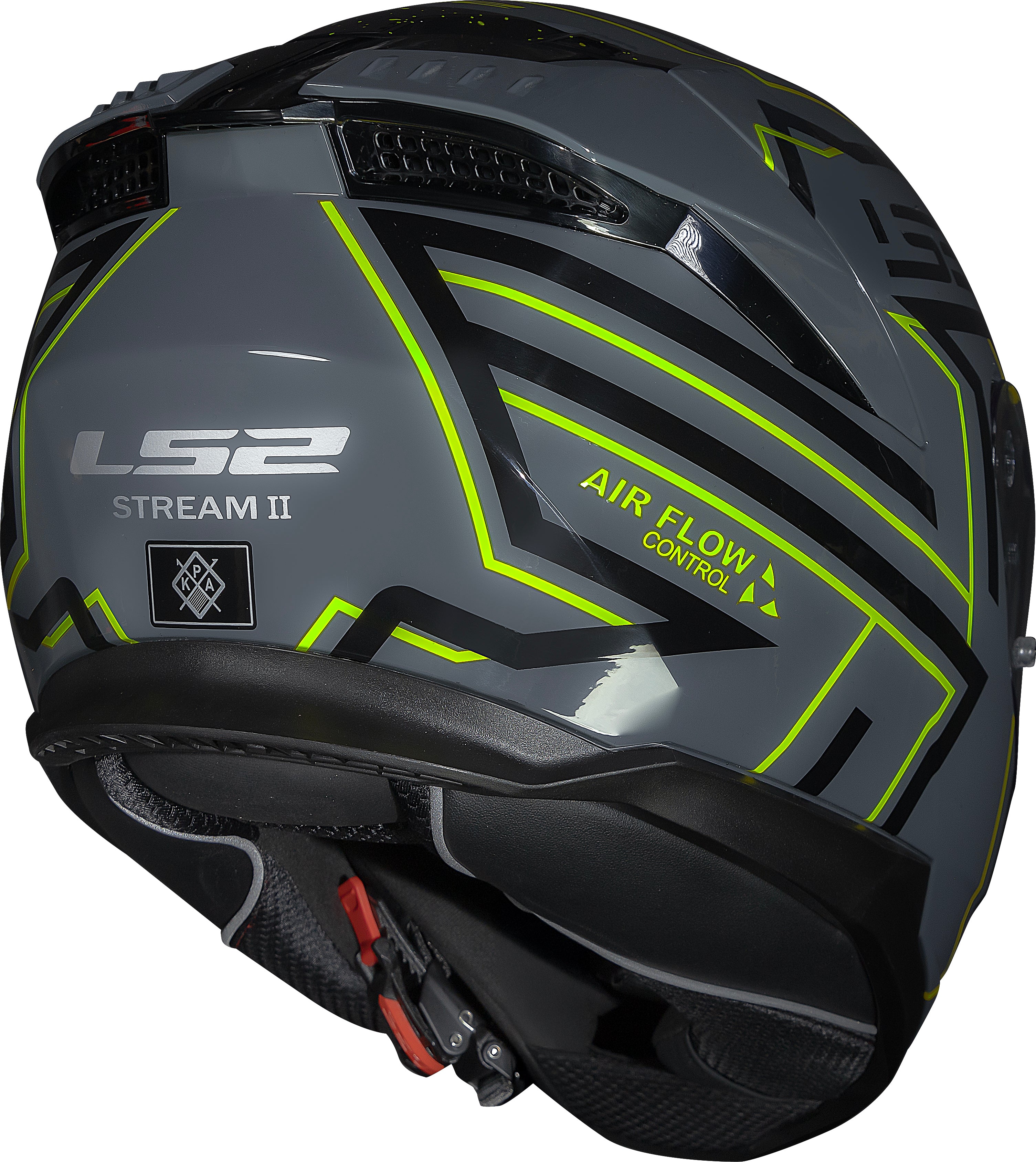 Capacete Ls2 Stream II ff808 Maze Brilho Cinza Preto