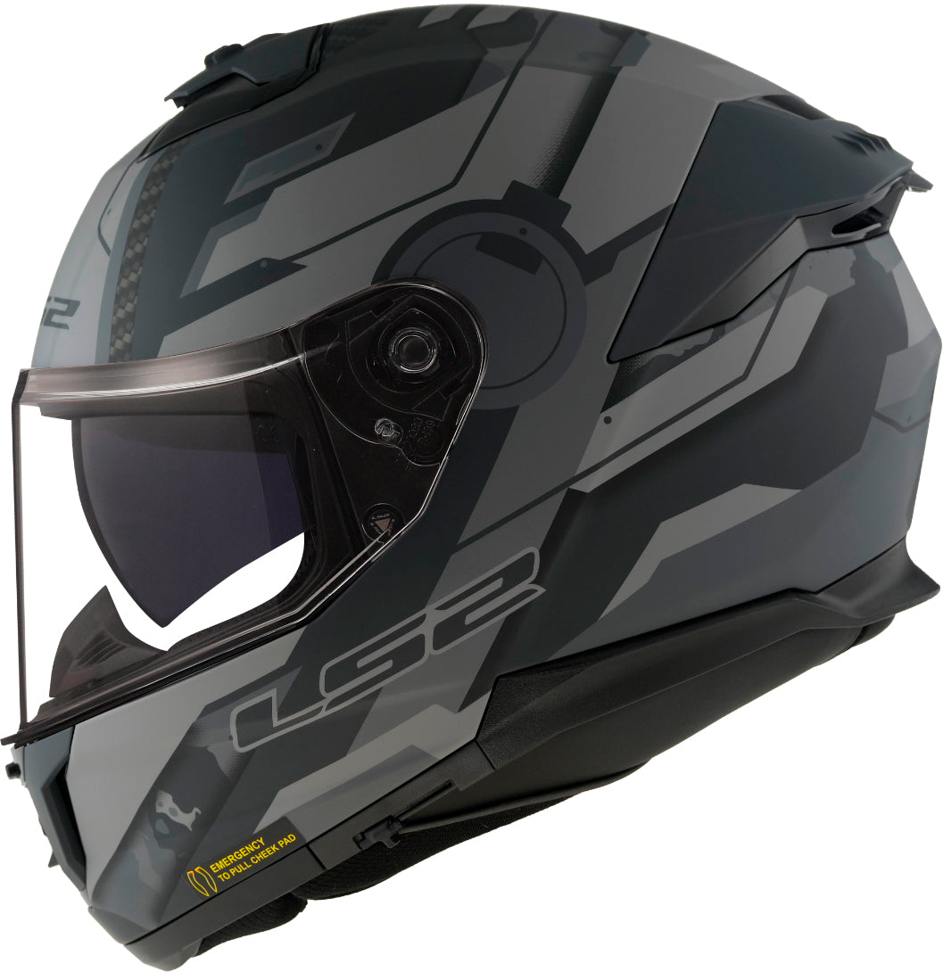 Capacete Ls2 Stream II ff808 Shadow Matt TIt Cinza