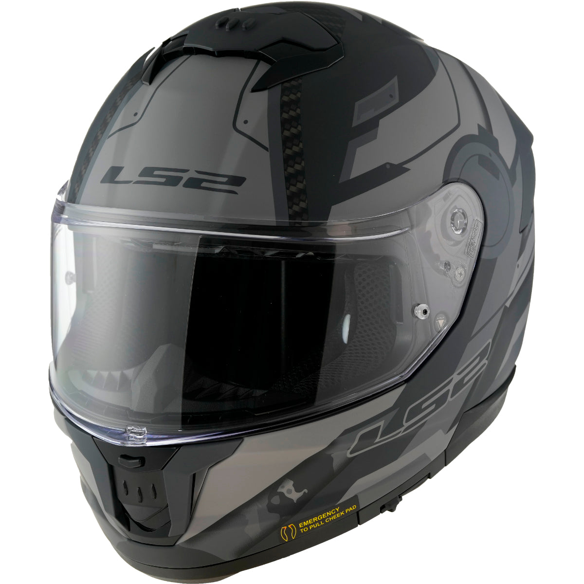 Capacete Ls2 Stream II ff808 Shadow Matt TIt Cinza